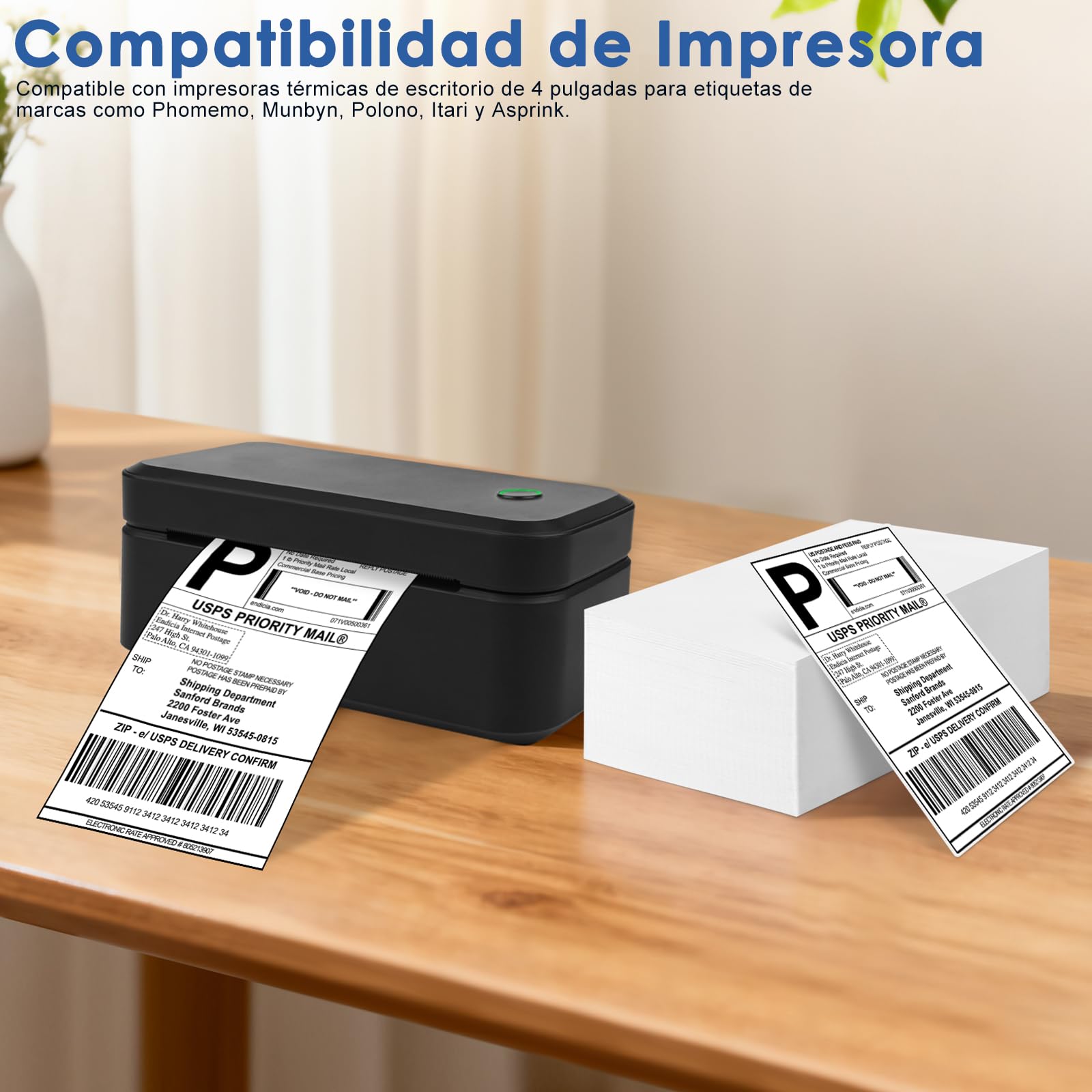GuKKK Etiquetas Térmicas Directas de 4 "x 6", 500 Etiquetas de Dirrección Etiquetas de Envío, Etiquetas Térmicas Autoadhesivas para DHL, UPS, DPD-100 x 150 mm