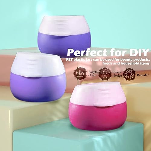 Miniatura 3 de Hession 2 recipientes de viaje, organizador de maquillaje, tarros de crema de silicona, a prueba de fugas, tarros aprobados por la TSA para loción