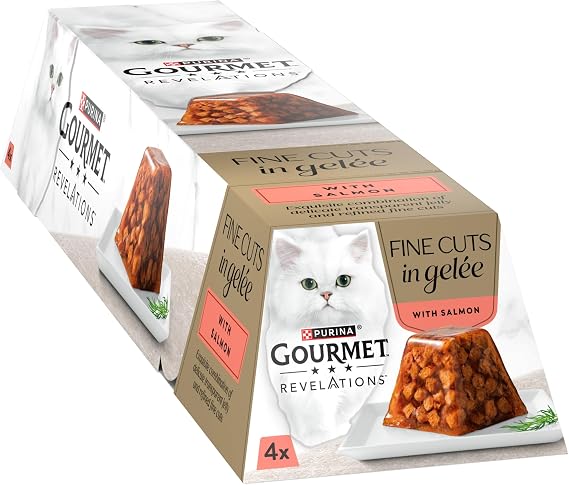 GOURMET Revelations Fine Cuts in Jelly Salmon Wet Cat Food 4x57g (Pack of 6)