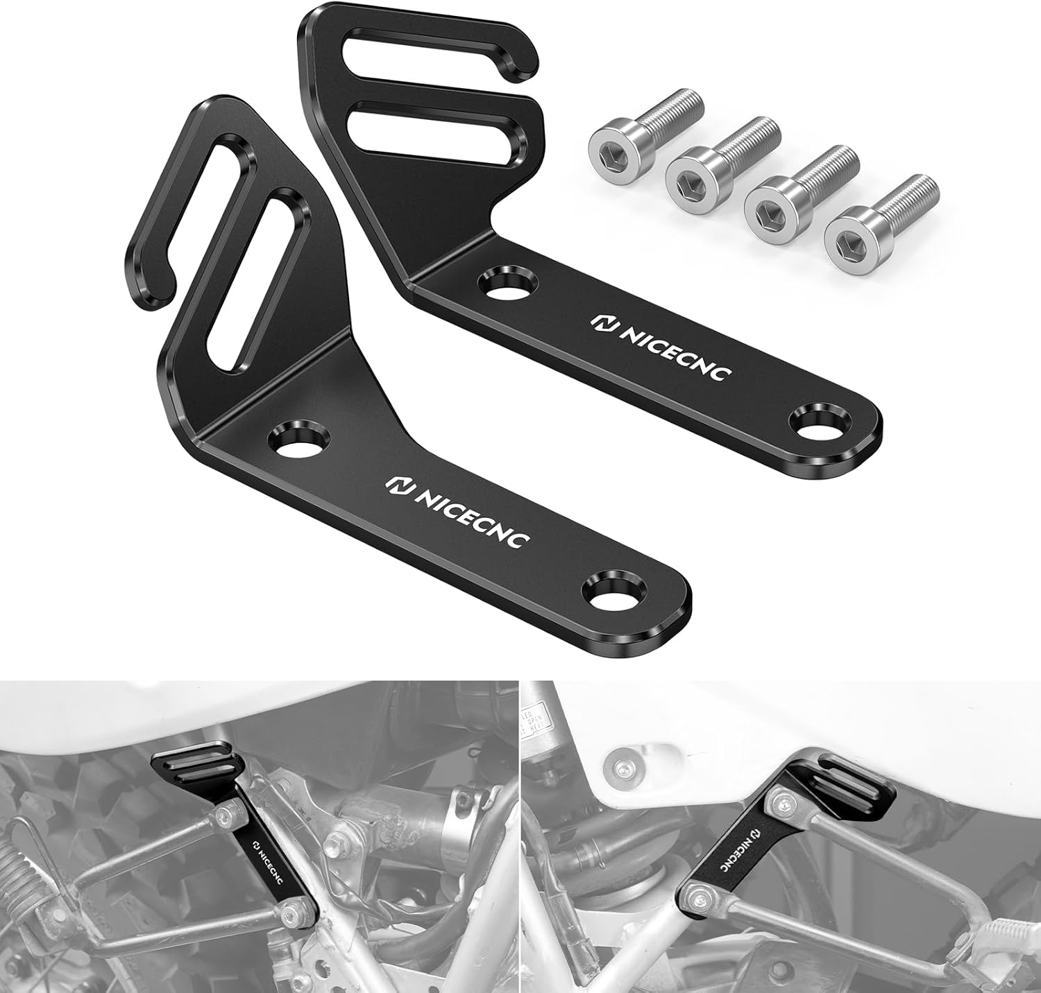 NICECNC Luggage Strap Fixing Bracket Compatible with Honda XR650L 1993-2025,5mm Thick 5052 Aluminium AlloyAnodized Surface,High Strength Corrosion Resistance with Finely Chamfered and Polished Edges