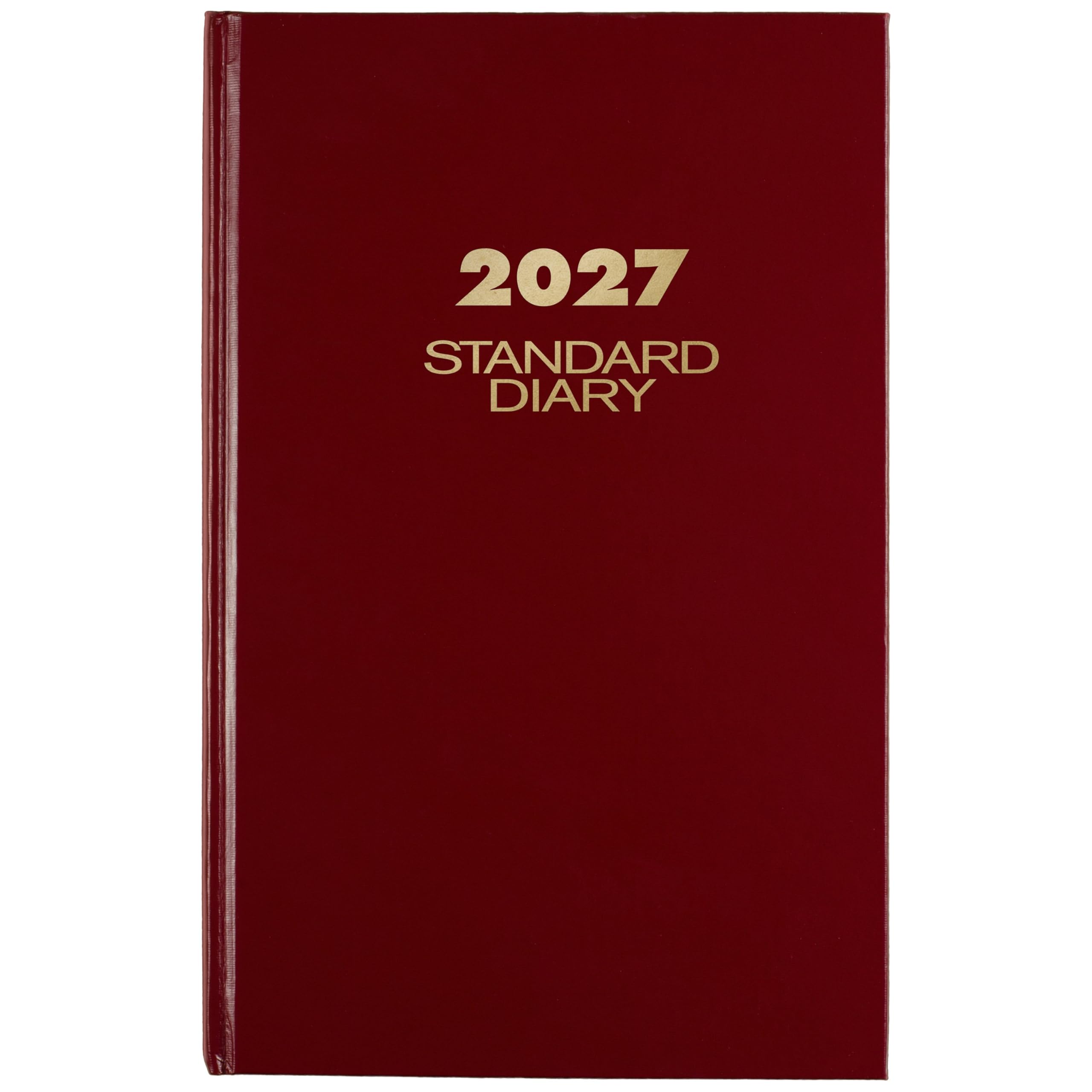AT-A-GLANCE Agenda diaria 2027, diario estándar, diario de 7.75 x 12 pulgadas, tapa dura, rojo (SD3761327)
