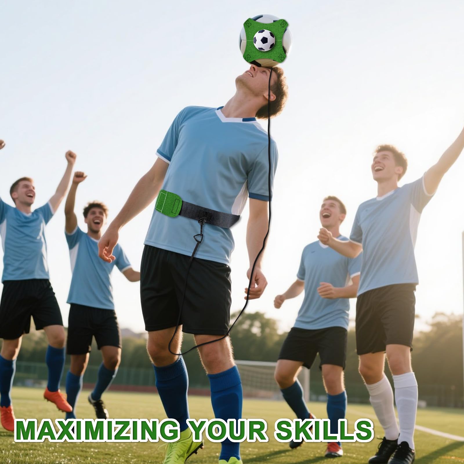 Trainer da Calcio, Fascia Elastico per Allenamento, Adatta per Bambini e Adulti, Fascia Regolabile, Perfetta per Calcio, Pallavolo e Rugby, Materiale Resistente, Alta qualità, 1 Pezzo