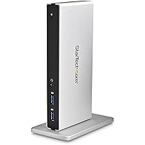 StarTech.com Docking station USB 3.0 a doppio monitor con adattatori da DVI a VGA e HDMI, 5x USB 3.0 , Connettori audio e microfono, Ethernet, Dock DVI verticale per Mac e Windows (USB3SDOCKDD)