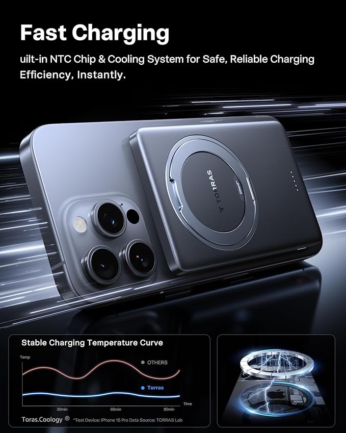 Cargador Inalámbrico TORRAS Ostand MiniMag Power Bank 5000mAh miniatura 4