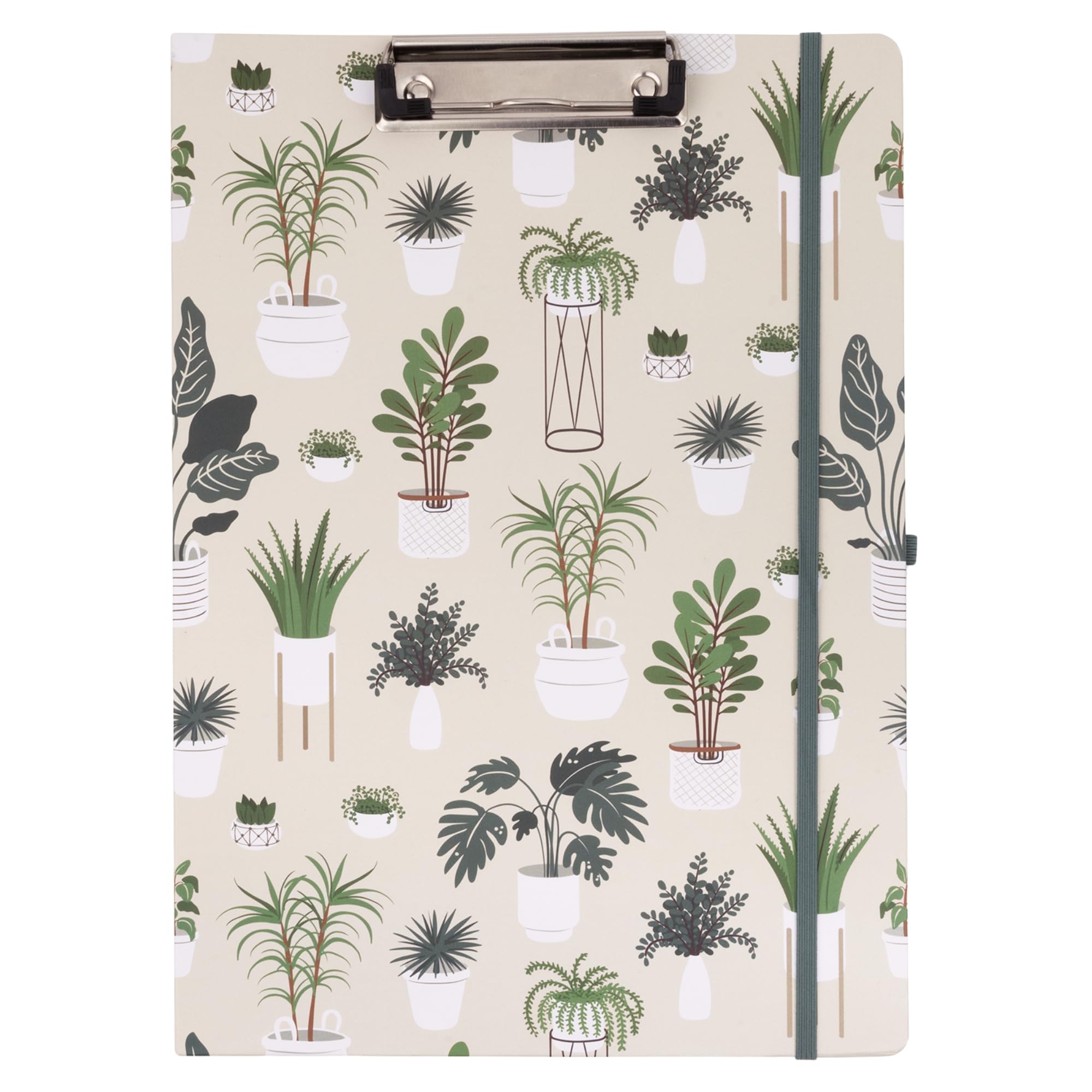 Steel Mill &amp; Co. Cute Clipboard Folio with Notepad, Sage Plants