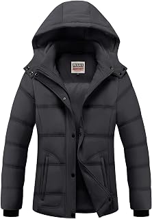 Women's Winter Coats Lightweight Warm Thicken Puffer Jacket Waterproof Quilted Winter Jackets with Removable Hood