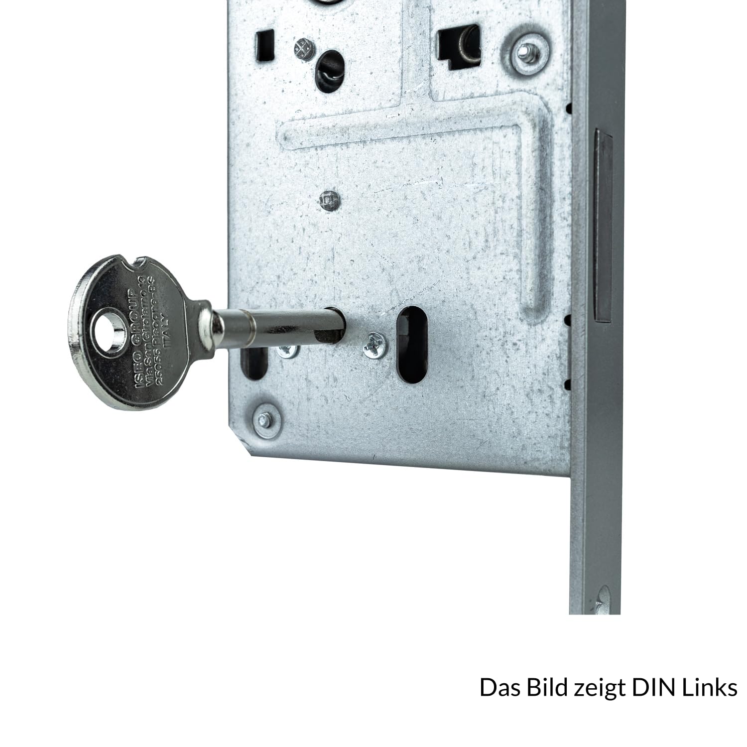 ISEO Einsteckschloss ESS GERA für Zimmertüren | Innentürschloss Einlassschloss Türschloss mit Einbausicherung | Entfernung 72 mm | Dornmaß 55 mm | DIN Rechts | Inklusive 3 Schlüssel