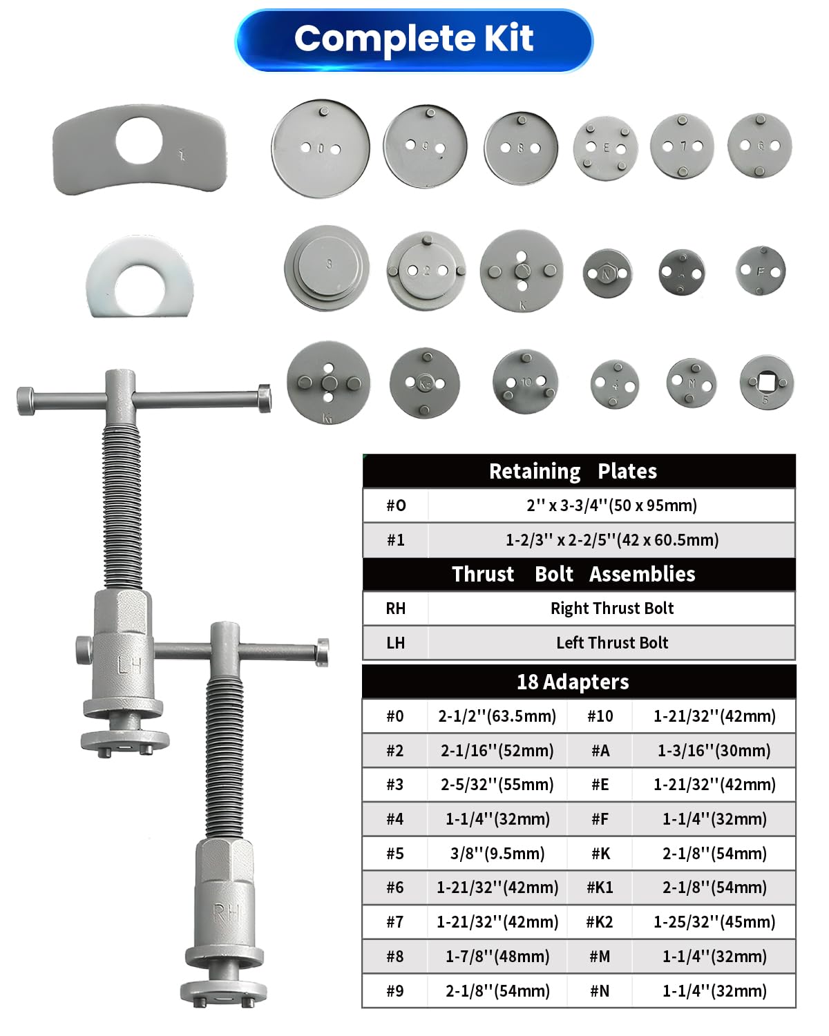 ATPEAM Kit Repousse Piston Frein 25 Pièces, Outils de Repousse Piston Frein Arrière avec Adaptateurs et Mallette, Inclus Gants Bleus et Blancs