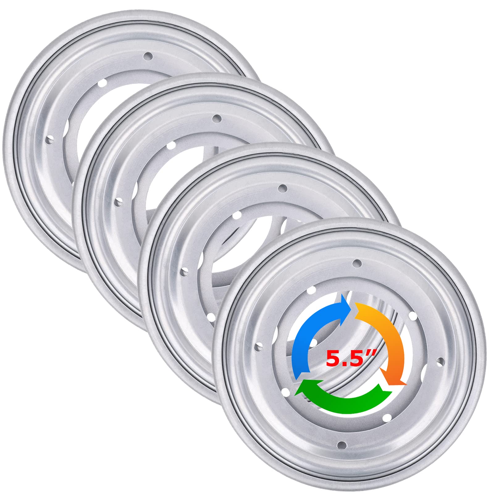 4Pack 5.5" Lazy Susan Hardware 5/16" Thick Round Rotating Bearing Plate, Silver Swivel Plate Base 300lbs Capacity Lazy Susan Turntable Bearing Base for Rotating Table, Serving Tray, Kitchen