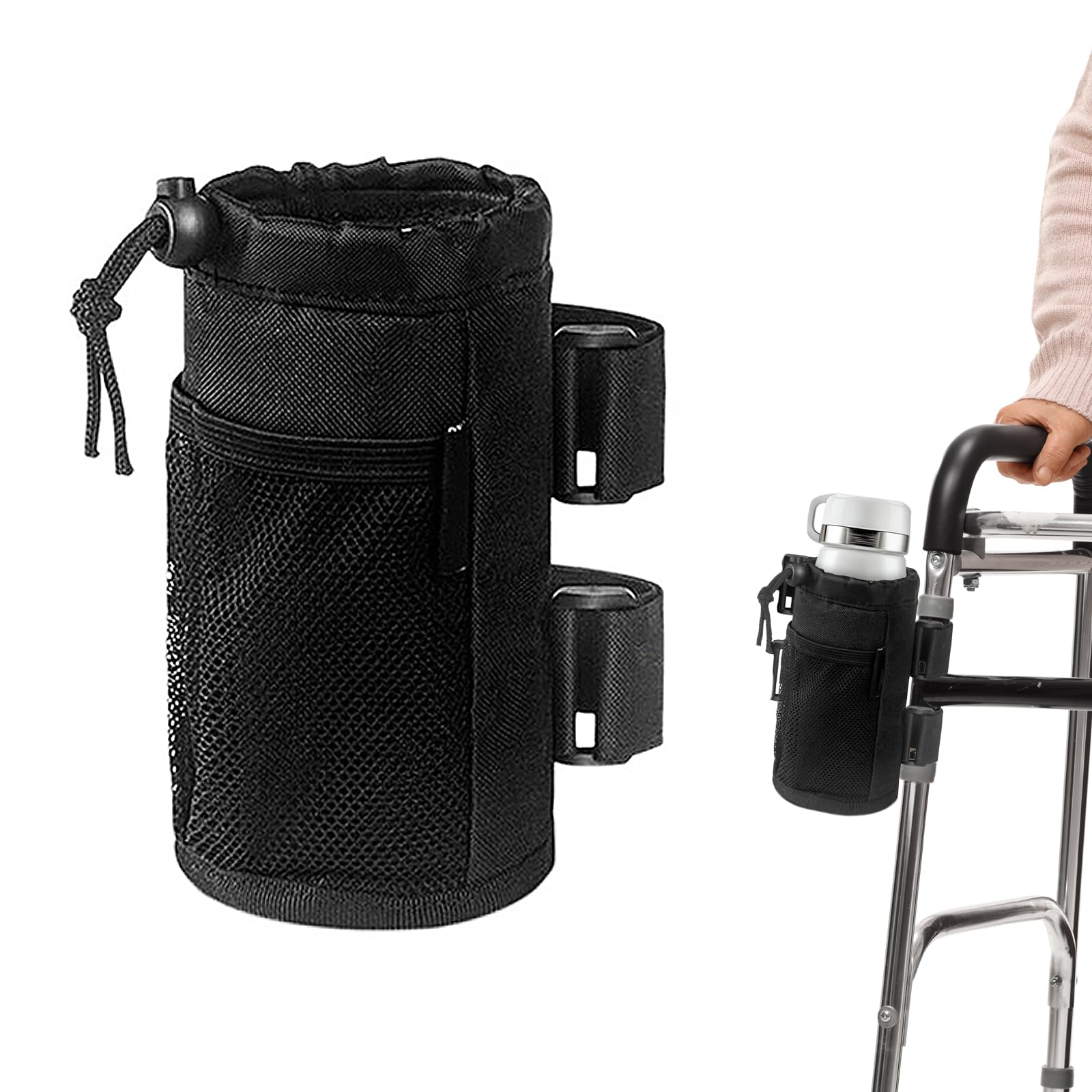 Borsa Shopping Universale Per Scooter Mobilità E Sedia A Rotelle – Grande Bracciolo Portaoggetti Nero