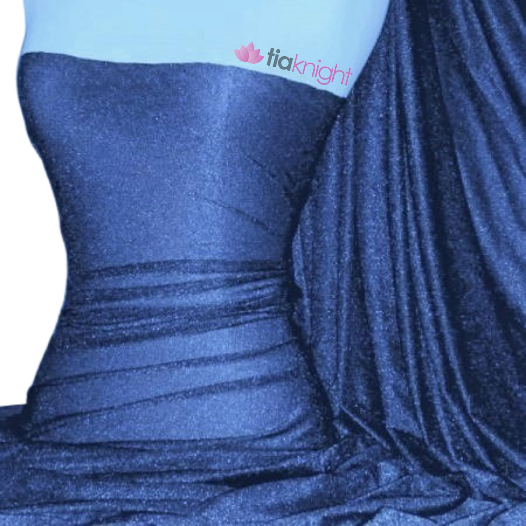 Tia Knight Inspired Fabrics Royal Blue/Silver Shimmer Gold- Polyester-Polyamide 4 Way Stretch Dressmaking Fabric, Sold By The Metre, Tia Knight ()