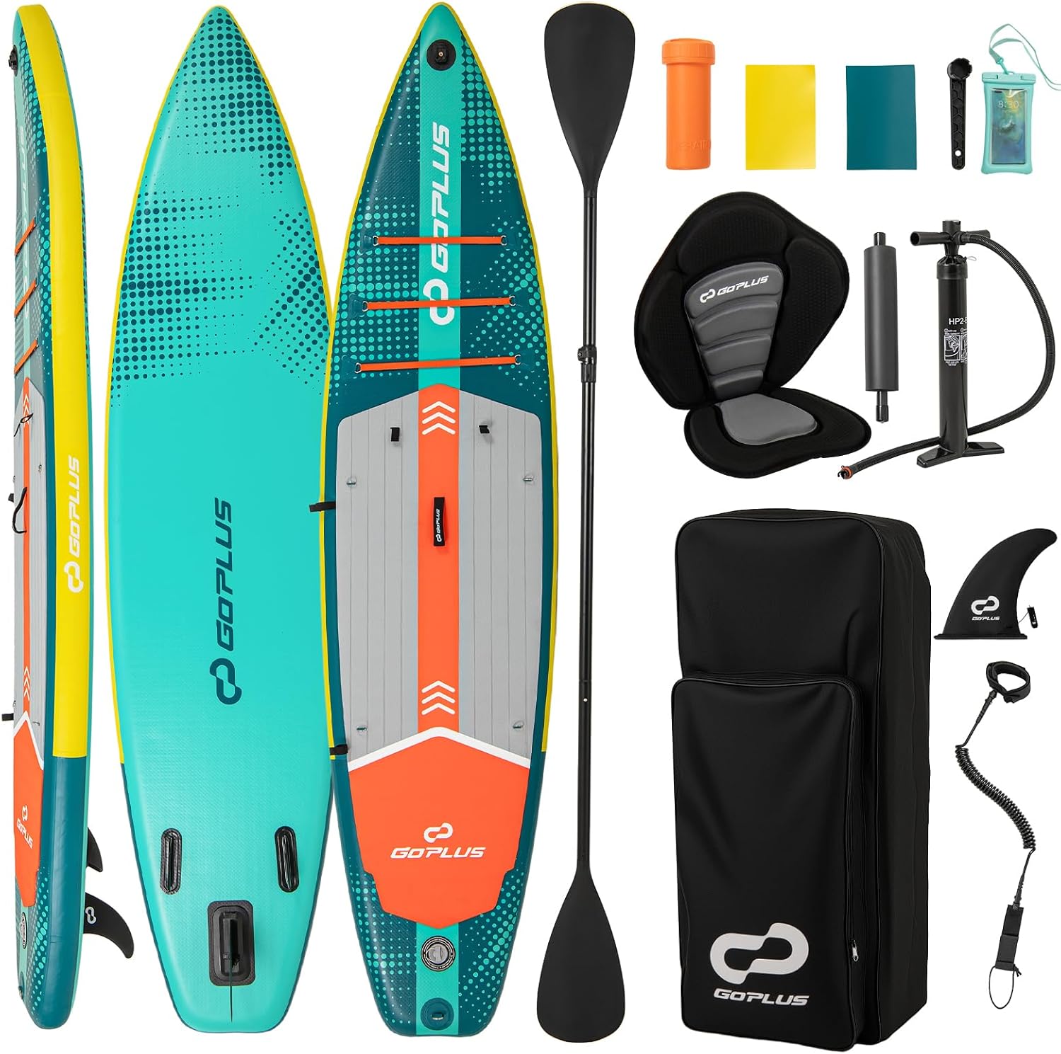 Goplus Inflatable Stand Up Paddle Board 11 ft with Kayak Seat