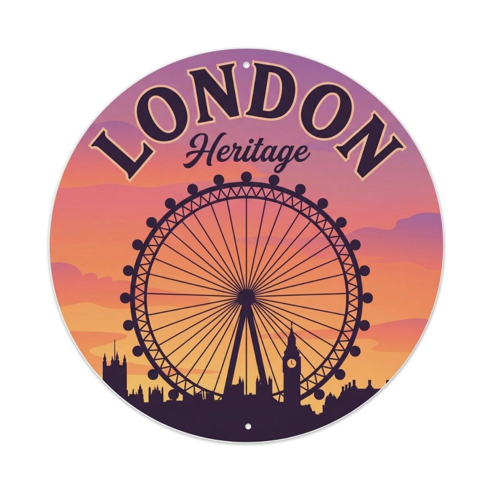 Fqcyn Style Vintage Travel London Eye Heritage 1 Metal Tin Sign