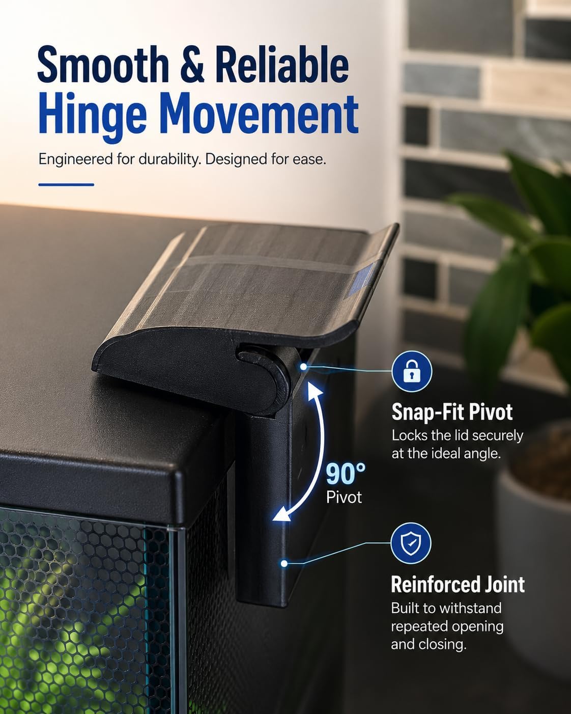 Aquarium Lid Hinge Clip-On Cover Prop Compatible with Fluval Flex for Hands-Free Fish Tank Maintenance