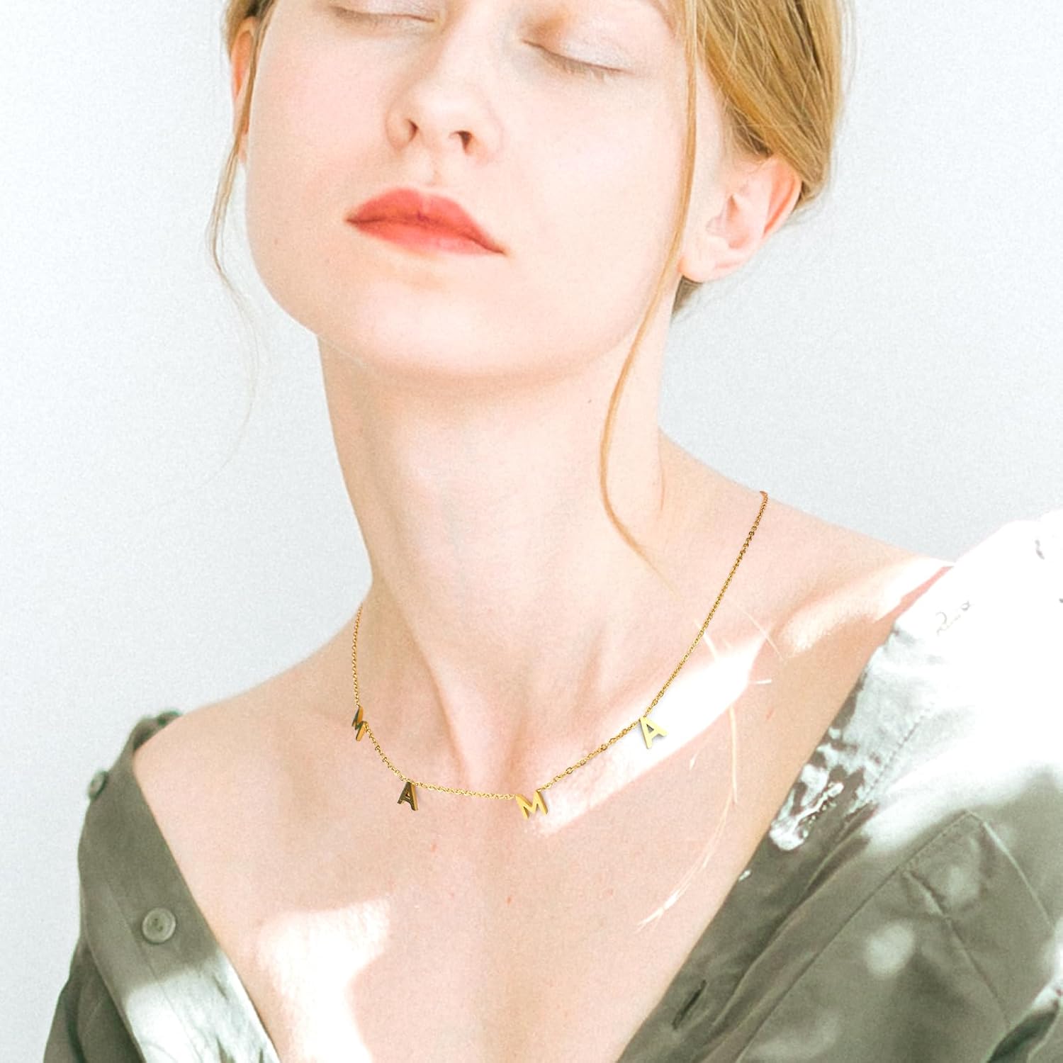 Gold Plated Mama Necklace for Women - Gift for Expecting Mom & First Time Mother, Hypoallergenic Mommy to Be Choker, Pregnancy & Postpartum Jewelry for New Moms - Image 7