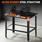 Work Bench 36" x 24", 800LBS Capacity Metal Welding Table, Heavy-Duty Work Table with 0.63" Fixture Holes and Non-Slip Foot Pads for Welding, Sawing, Auto Repair
