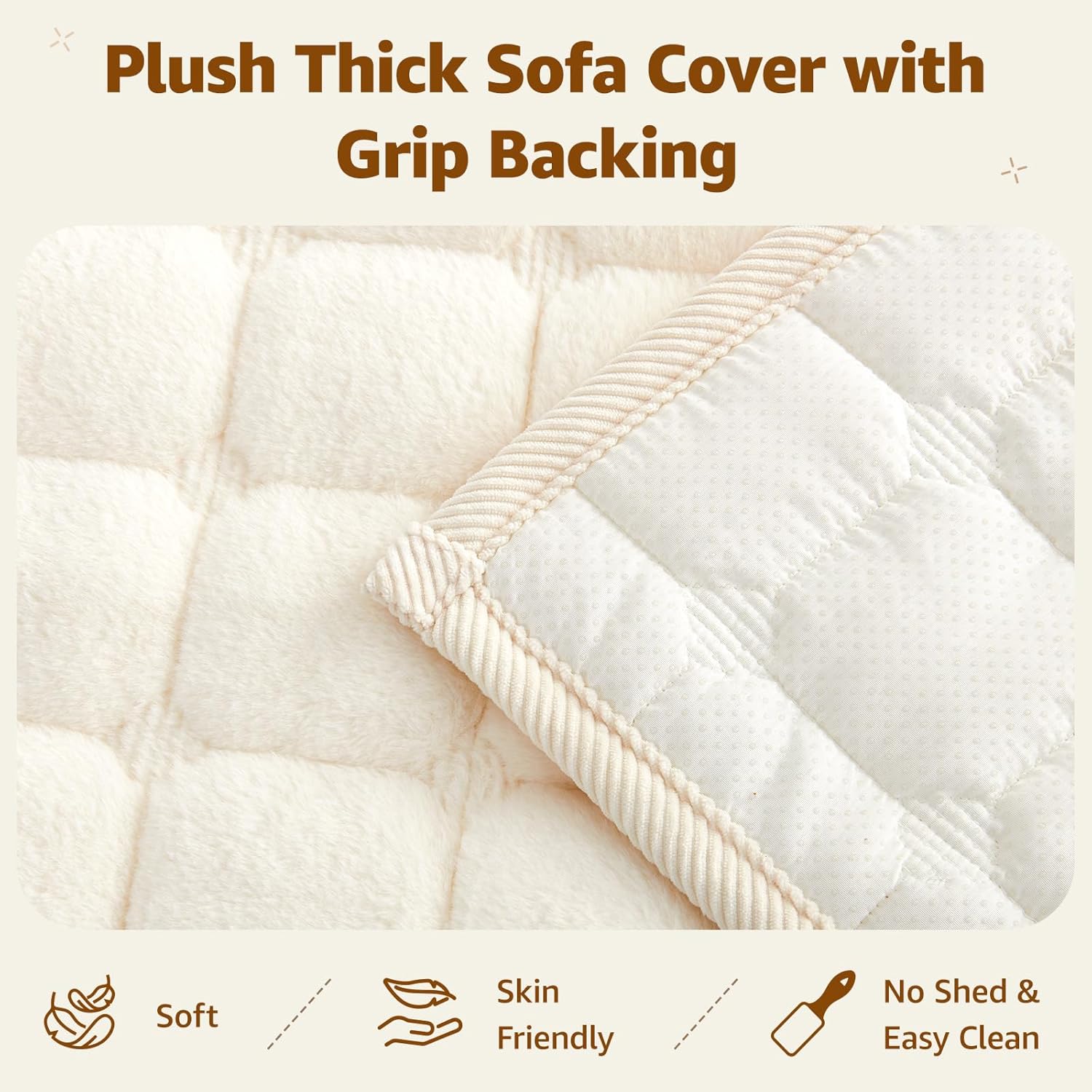 LOOBANI Couch Cover for Dogs Washable 27.6" x 59", Cream 1 Pack & Non-Slip Puppy Training Pads 48" x 60" 2 Packs