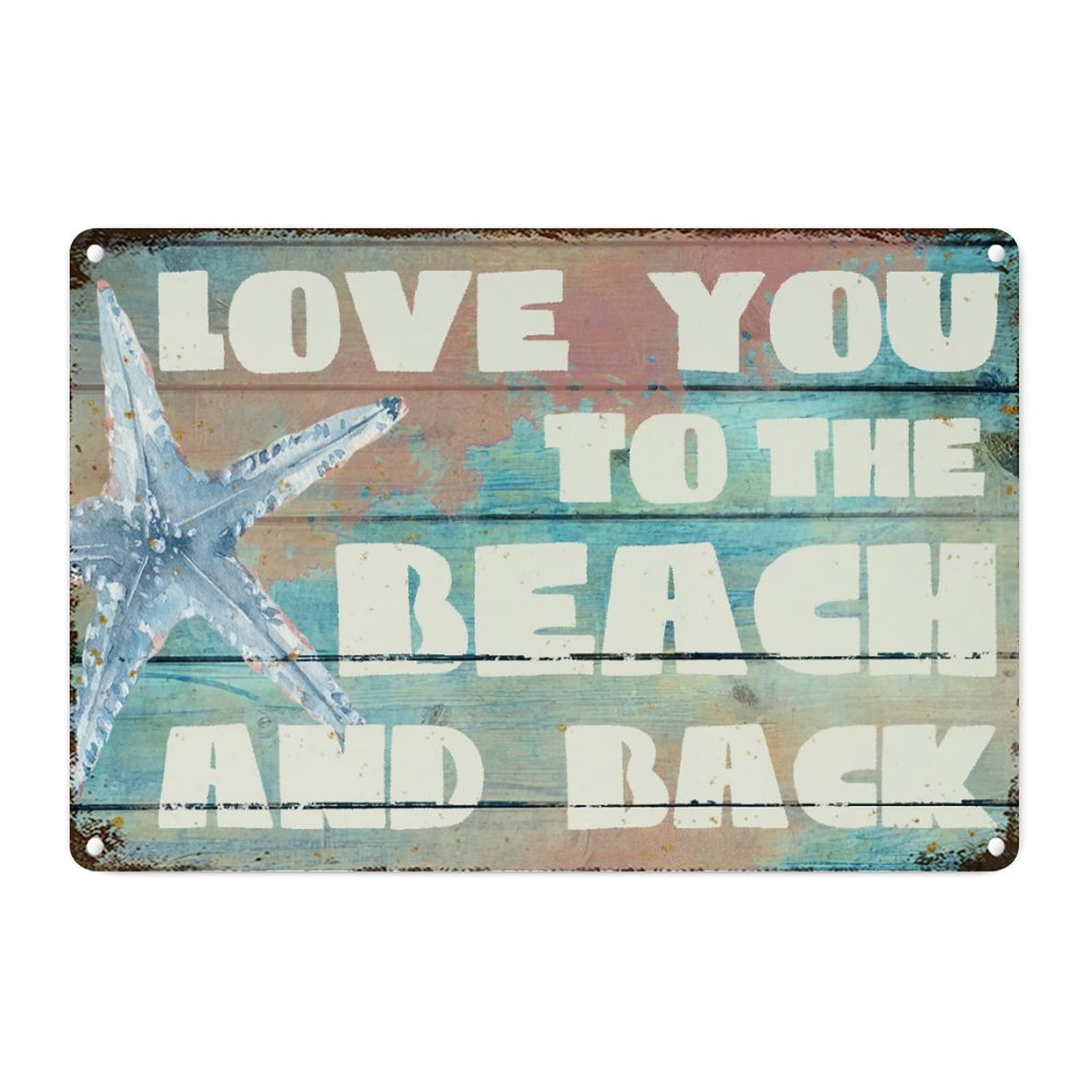 Plaque métal rétro avec lettrage marin et panneau vintage style vintage