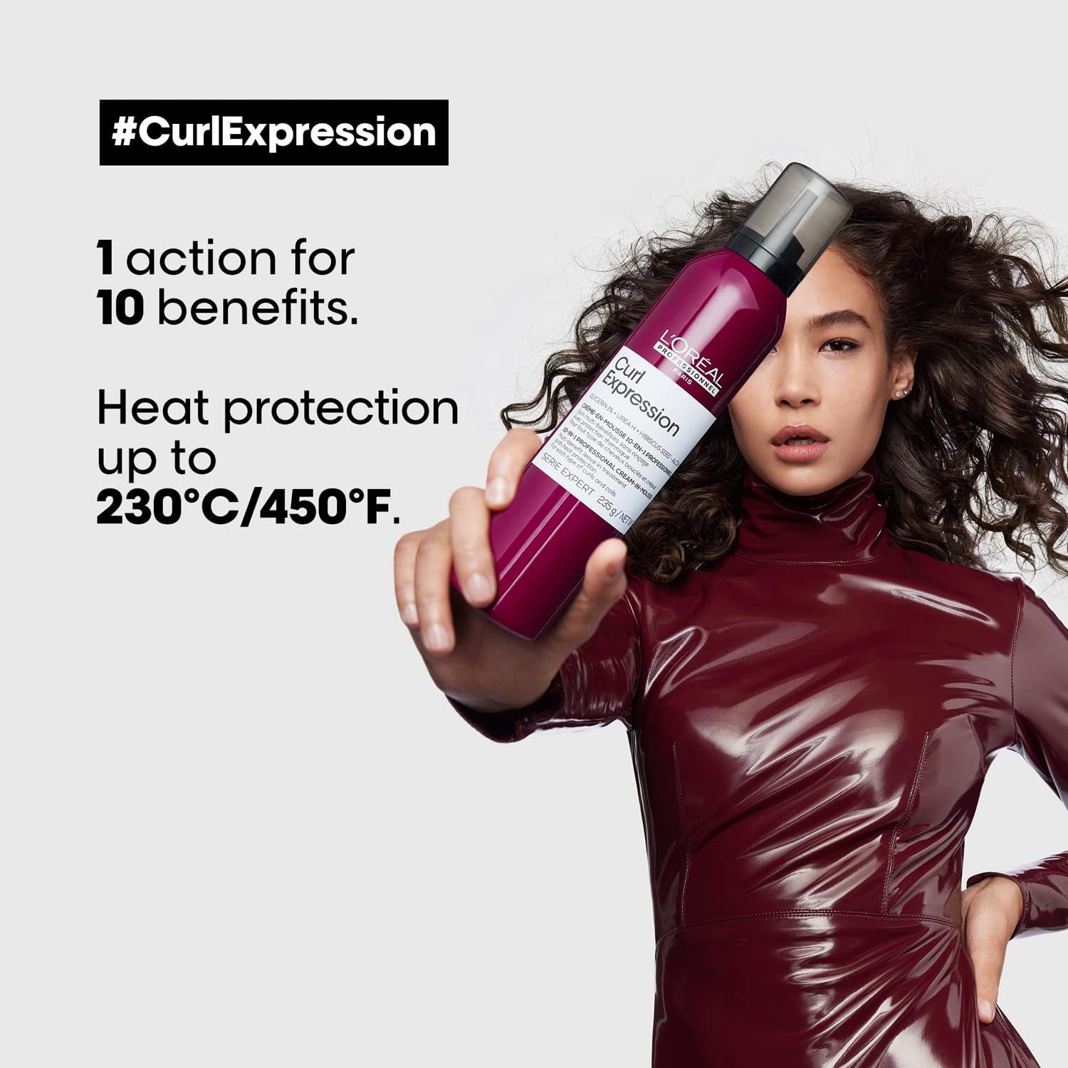 L'Oréal Professionnel | Hair Mousse, With Heat Protection, For Curly & Coily Hair, 10-in-1 Multi-Benefit, With Glycerin, Urea H and Hibiscus Seed Extract, Serie Expert Curl Expression, 250 ml - Image 3