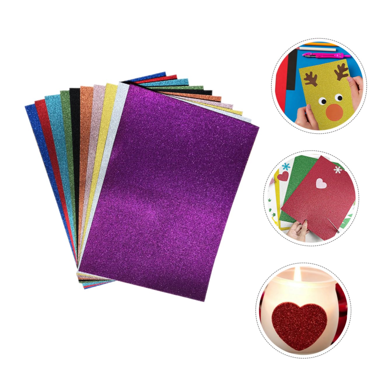 ARTIBETTER Carta Cartoncino Glitterata A4 per Progetti Artistici Te 50 Pezzi Resistente allo Sbiadimento e Strappi per Scrapbooking e Decorazioni
