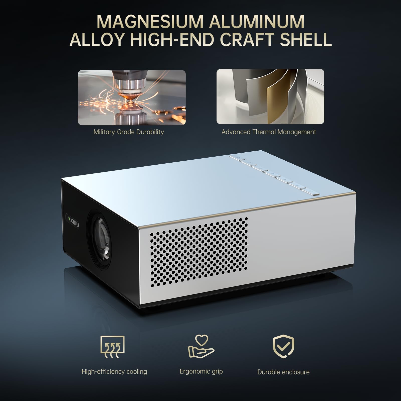 ◎7/1225m19 XIDU プロジェクター Amazon.com: XIDU 1080P HD Portable Projector, Silver Metal Home