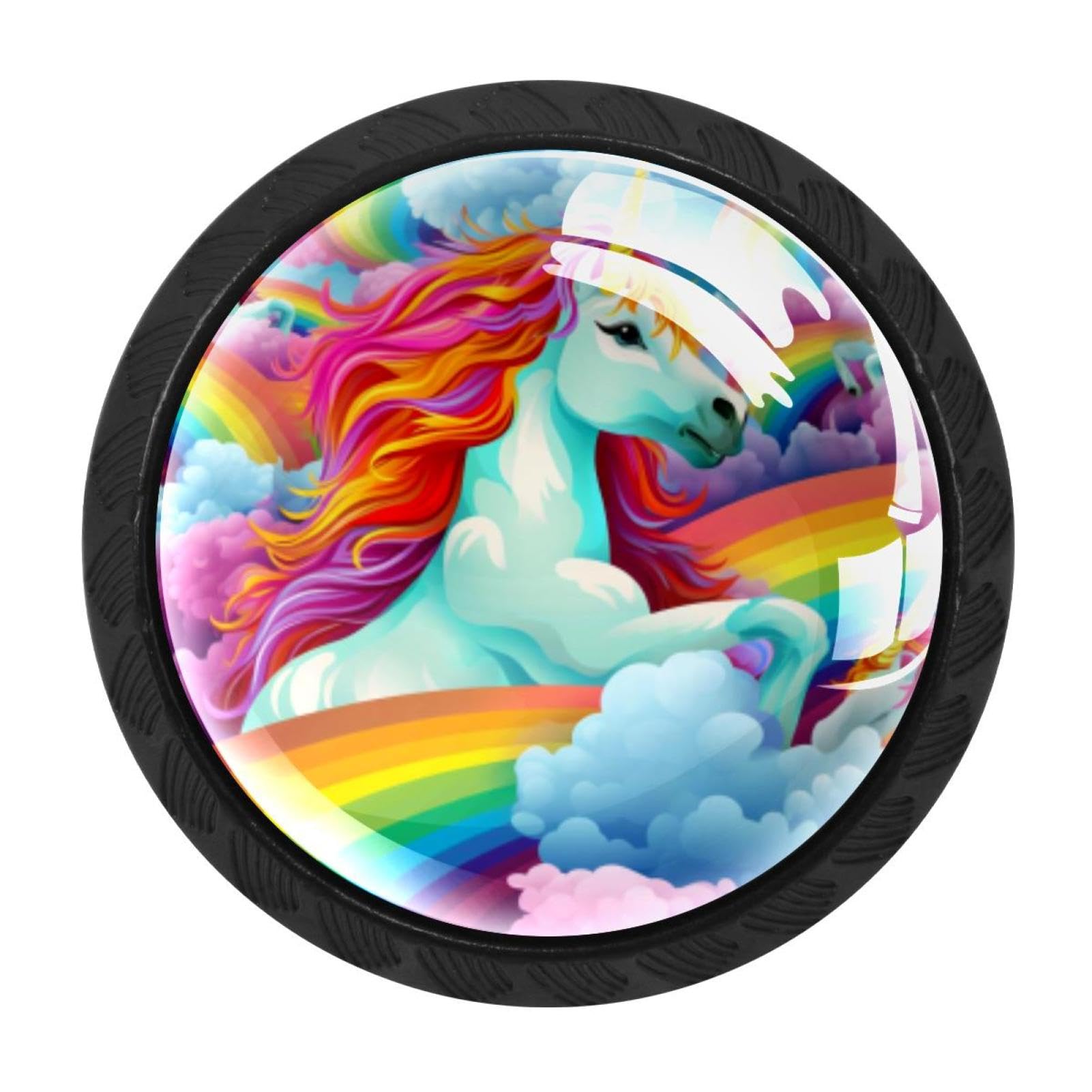 Chenzzzz Multicolored 19 4 Pack Rainbow Unicorn Kitchen Cabinet Knobs Drawer Knobs Door Dresser Handles For Personalized Gifts Great For Any Occasion