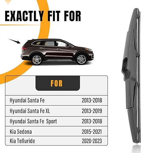 Vista 85 de AUTOBOO 12 limpiaparabrisas trasero de repuesto para Kia Sportage 2011-2016, Hyundai Elantra 09-12, Hyundai Tucson IX35 10-15, I30 - Repuesto