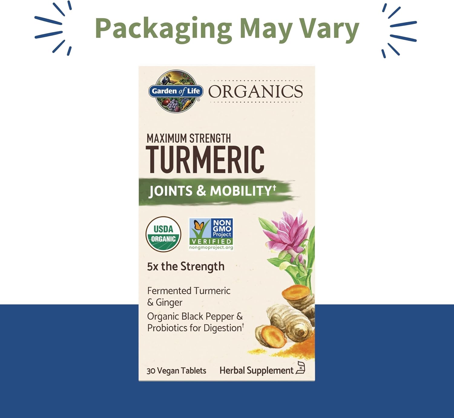 Garden of Life Organics Maximum Strength Turmeric Joints & Mobility Support 30 Tablets - 500mg Curcumin (95% Curcuminoids) Black Pepper - Organic Non-GMO Vegan & Gluten Free Herbal Supplements - Image 2