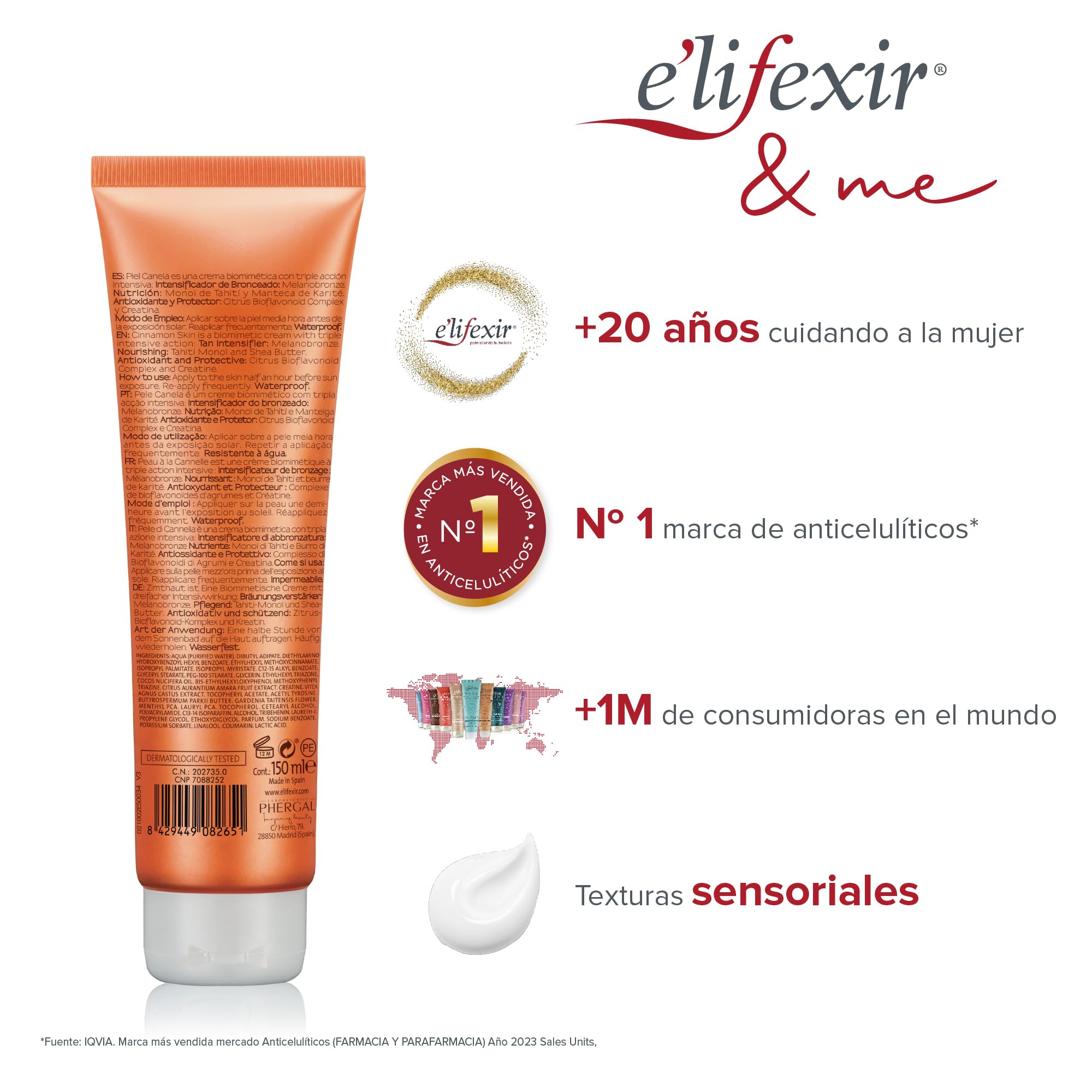 Elifexir Piel Canela SPF 30 Gel Bronceador Waterproof 150ml