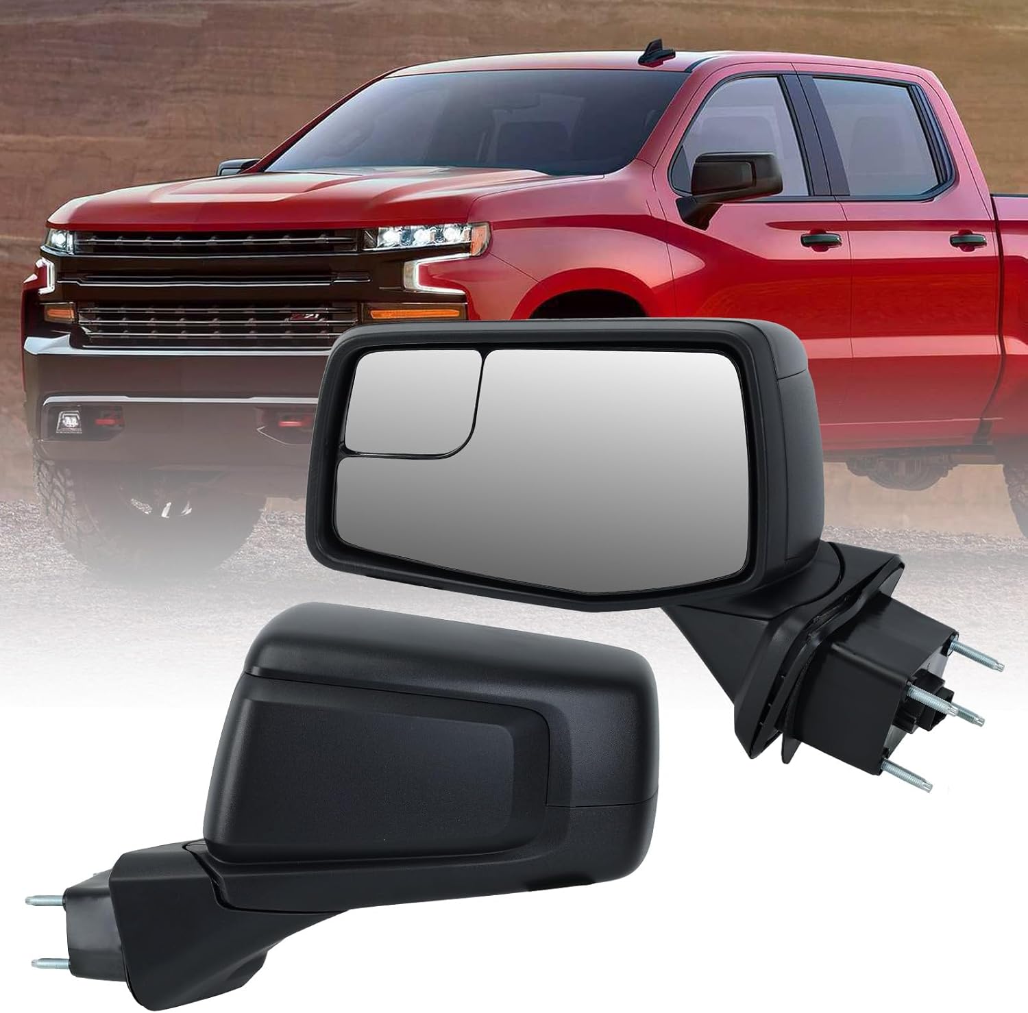 Driver Left Side Door Mirror for 2019 2020 2021 2022 2023 Chevrolet Silverado 1500 /GMC Sierra 1500 Mirros with Power and Heated Glass