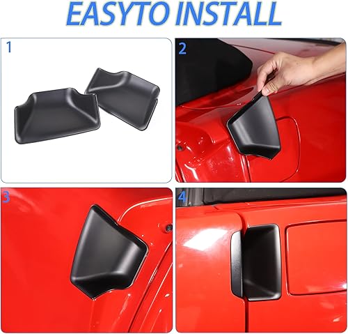 Miniatura 5 de Fundas adhesivas para manija de puerta exterior de automóvil compatibles con Chevy Corvette C6 2005-2013, accesorios protectores antiarañazos (negro