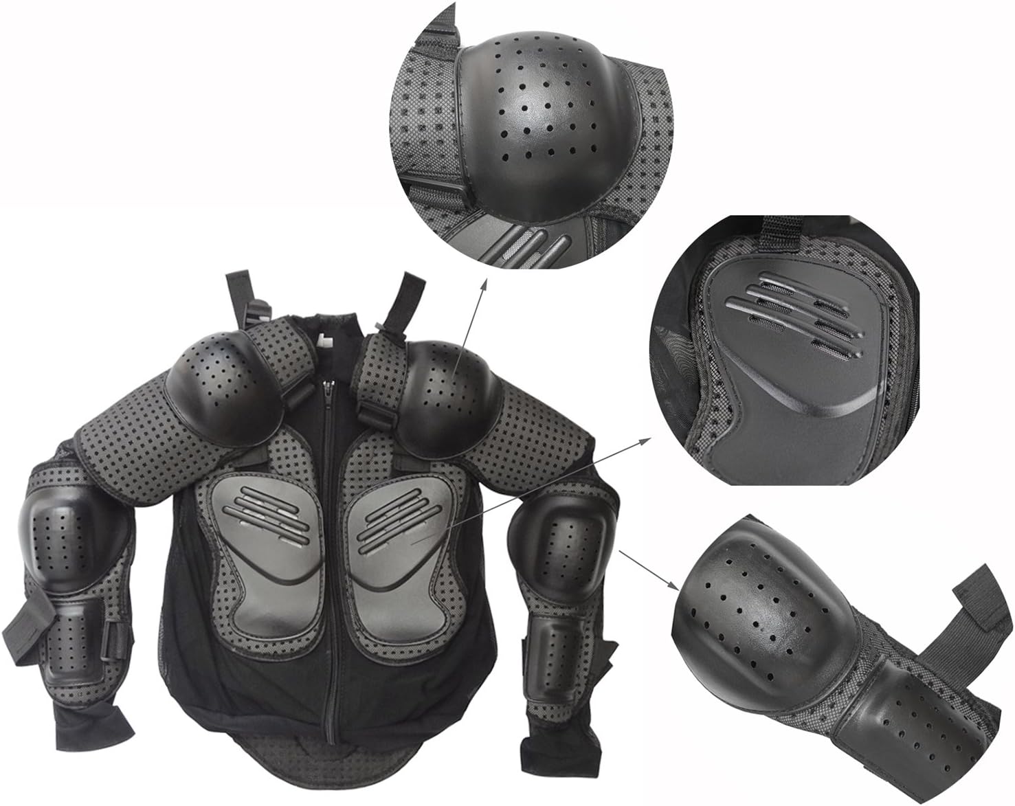 TDPRO Kids Full Body Armor Protective Jacket | Children Breast Chest Spine Protector Motorcycle Motocross Dirt Bike Racing Skiing Skating Sports ATV Safety Gear Guard Black (XS)