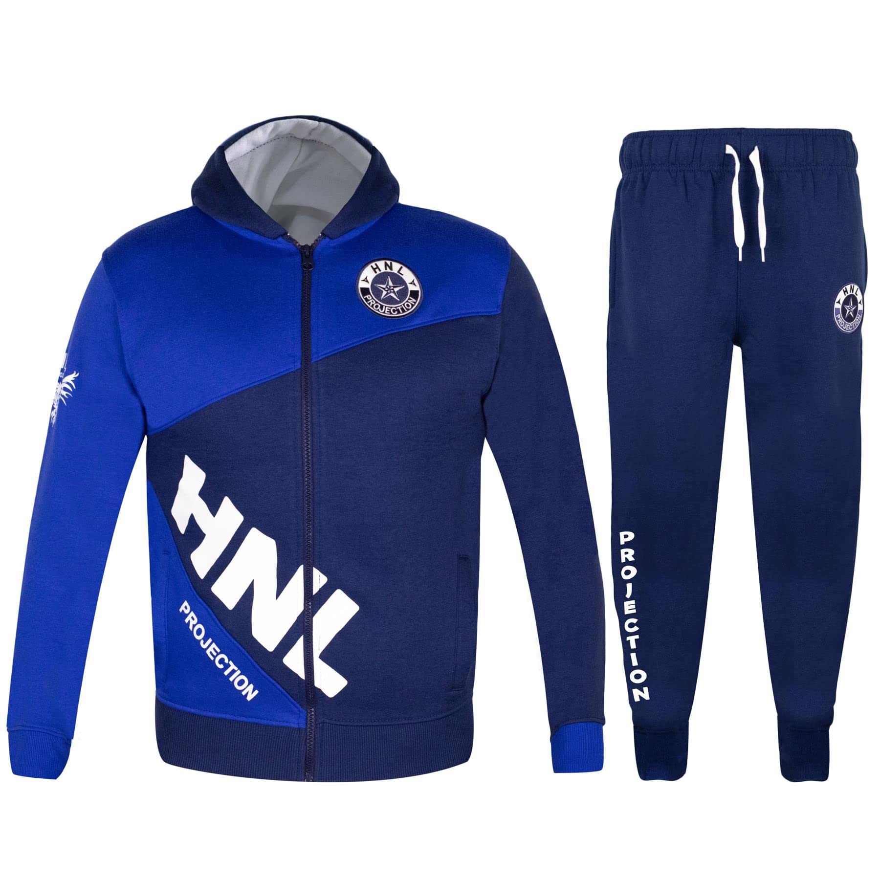 A2z Men's Indigo & Royal Fleece Tracksuit Zipped - T.s Hnl Dady M