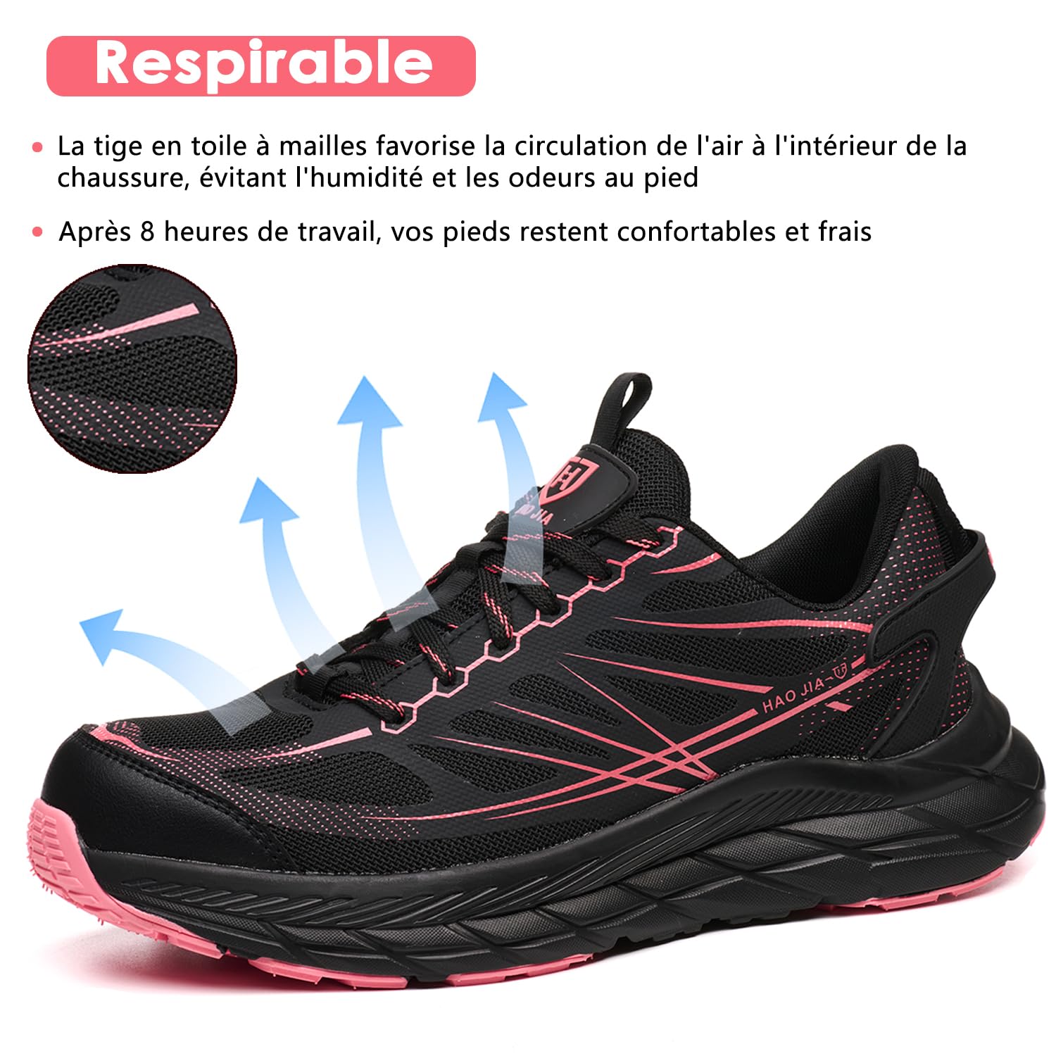 Chaussures de Sécurité Hommes Femmes Légère Basket de Securite Confortable Antidérapante Respirante Chaussure de Travail EU 37-46