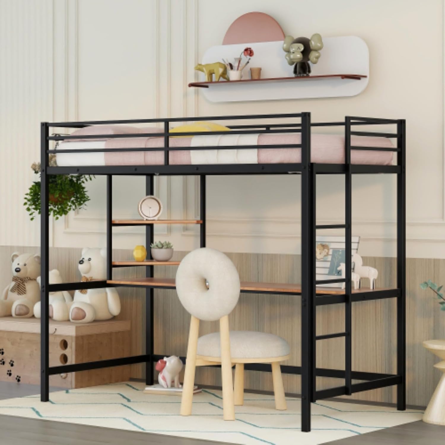 DMFDCHAN Bunk Bed loft Bed Double Bed Children's Bed Metal