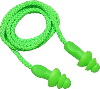 25 Pairs Corded Ear Plugs Soft Silicone Reusable Earplugs Noise Cancelling for Hearing Protection, Sleeping (Green)