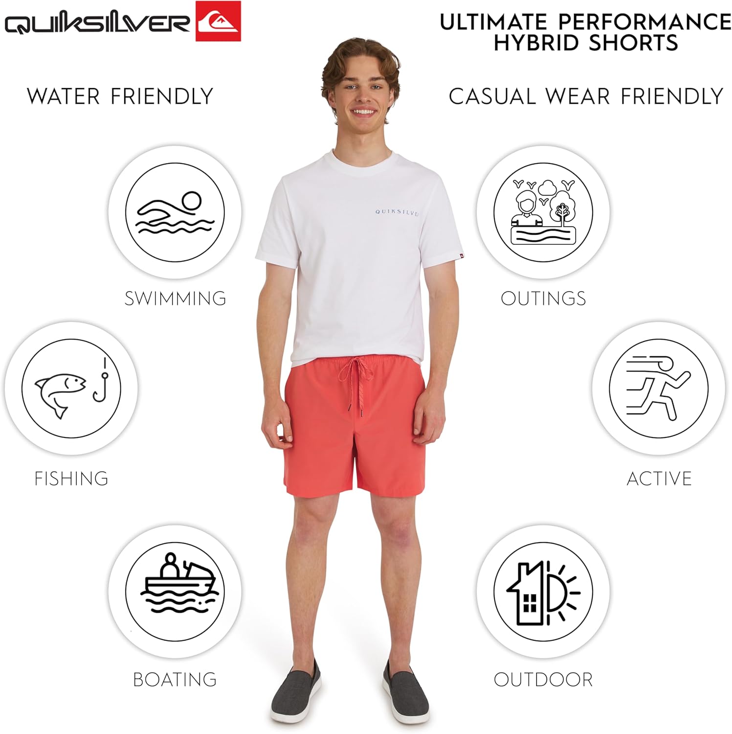 Quiksilver Men's Regular Fit Stretch Waist Water Friendly Active Hybrid Shorts (S-XXL) - Image 3