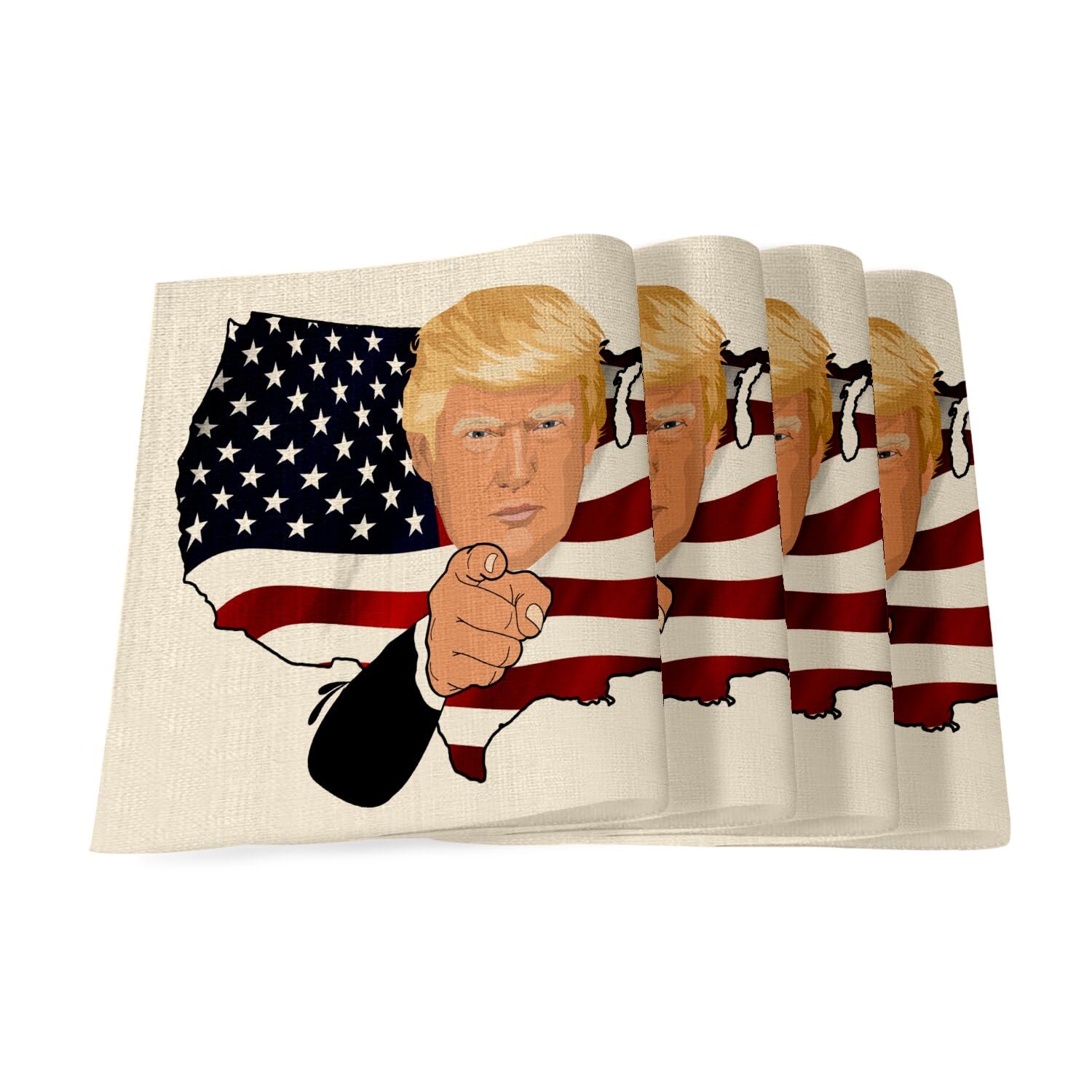 Set de table lin Donald Trump Uncle Sam idéal pour animer vos soirées et repas entre amis