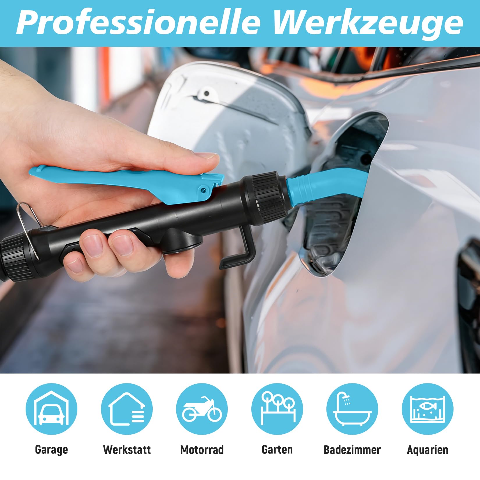 Herbst Elektryczna pompa transferowa, akumulatorowa, pompa wodna, elektryczna pompa przelewowa (niebieska)