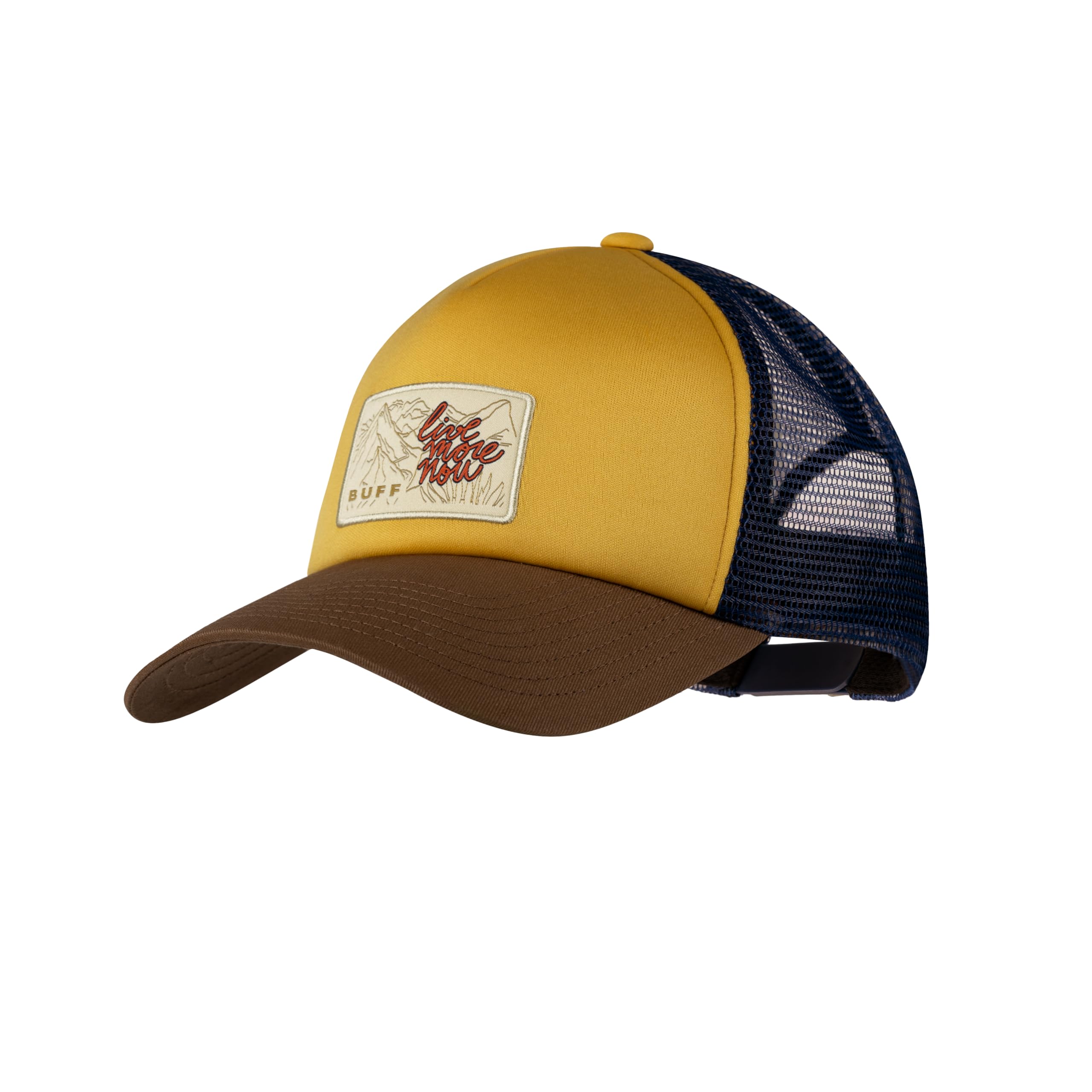 Buff®| Cap Trucker Adjustable, Comfortable, Breathable, Modern, Outdoor, Men, Women L/XL Brown and Yellow