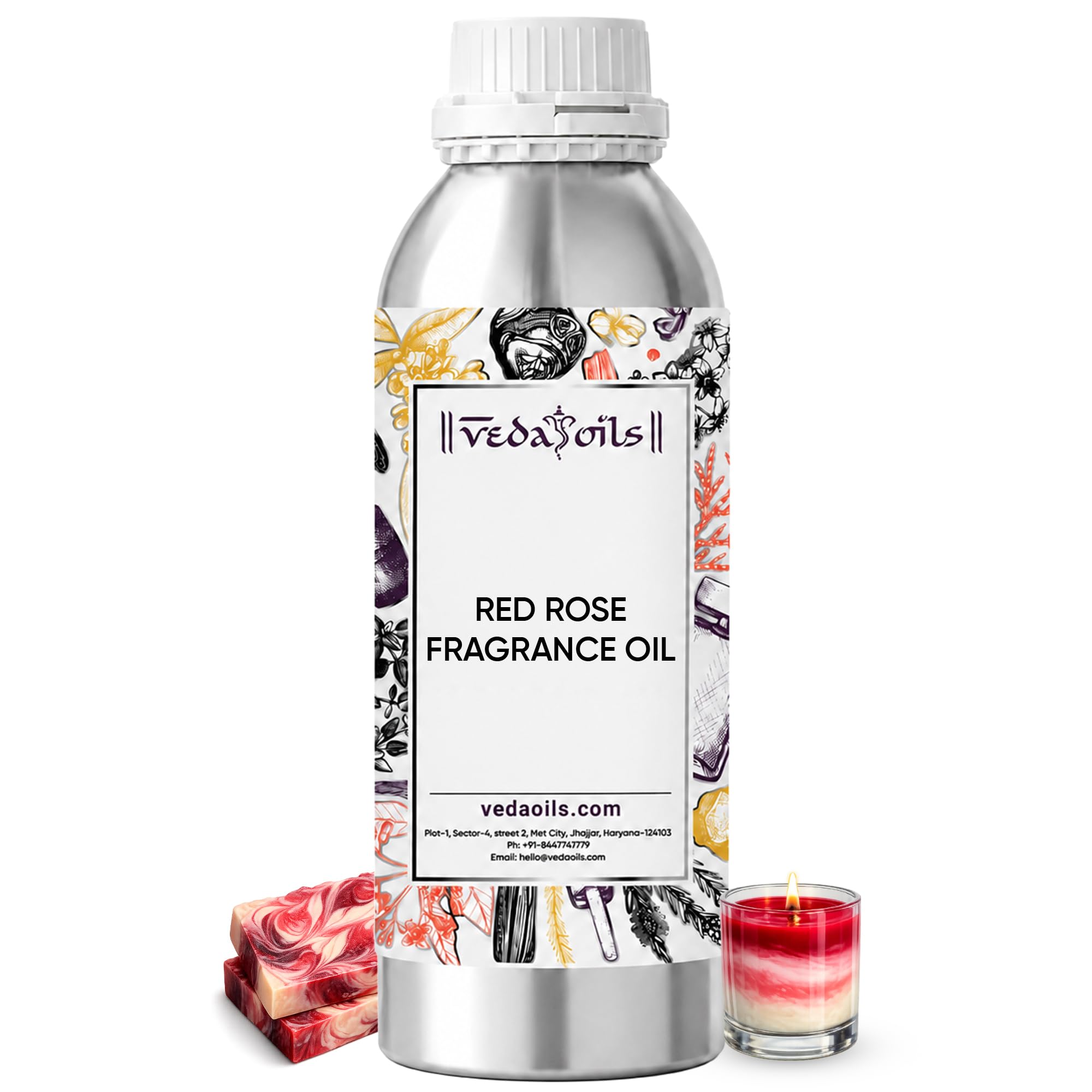 vedaoils red rose fragrance oil 100ml | premium floral scented oil for candle making, soap making, wax melts, reed diffusers, air fresheners, potpourri, perfume diy & home fragrance.