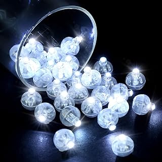 LIHAO 30pcs LED Balloon Lights Mini Round LED Ball Lights for Paper Lantern Christmas Halloween Birthday Wedding (White)
