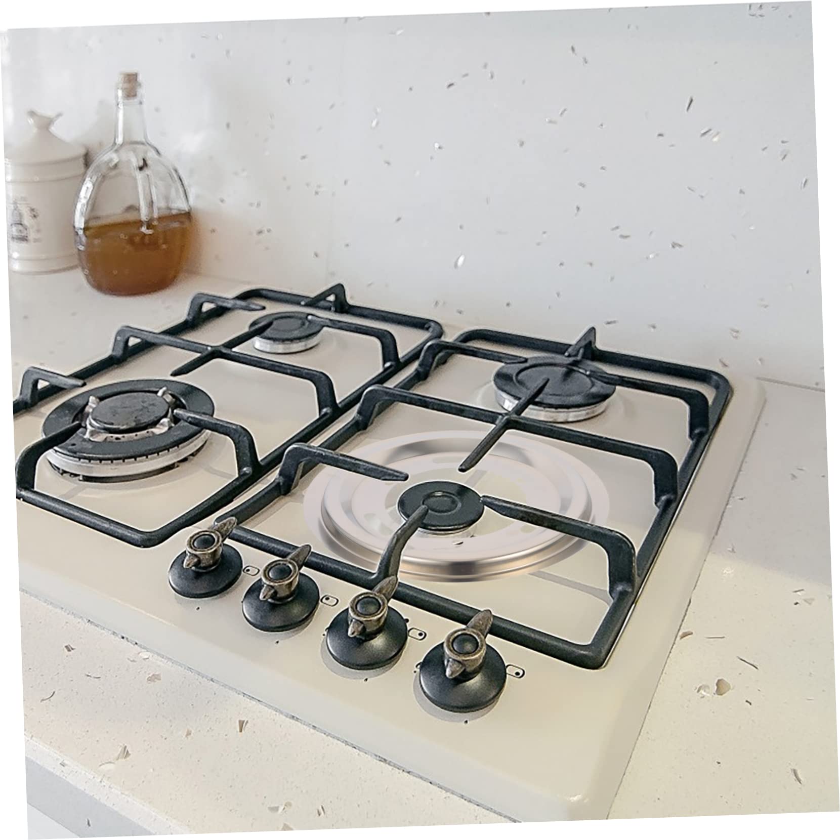 SHINEOFI 3 Set Copertura Per Bruciatori Gas Acciaio Inossidabile Vaschette Per Piano Pratiche E Resistenti Design Antiscivolo Per Moderne 3 Pezzi * 3