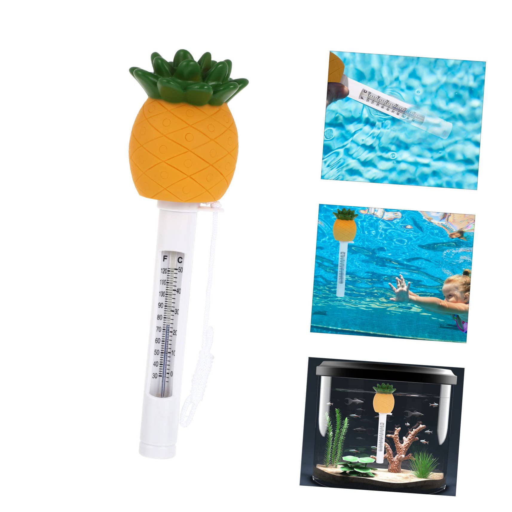 Happyyami 2 Pièces Thermomètre L'eau De L'étang Aquarium D'eau Mètre D'humidité De La Température Piscine Flottante De Dessin Animé Piscine Pour Bébé Bain Plastique Sangle Spa