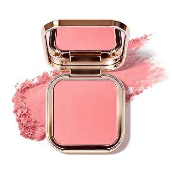 KYDA Pink Blush Makeup, Smooth Matte Cheeks Color for Natural Finish, High Pigment Powder Blusher Mini Makeup, Lightweight Blendable Cover, Matte Sweet Pink Blush, 01