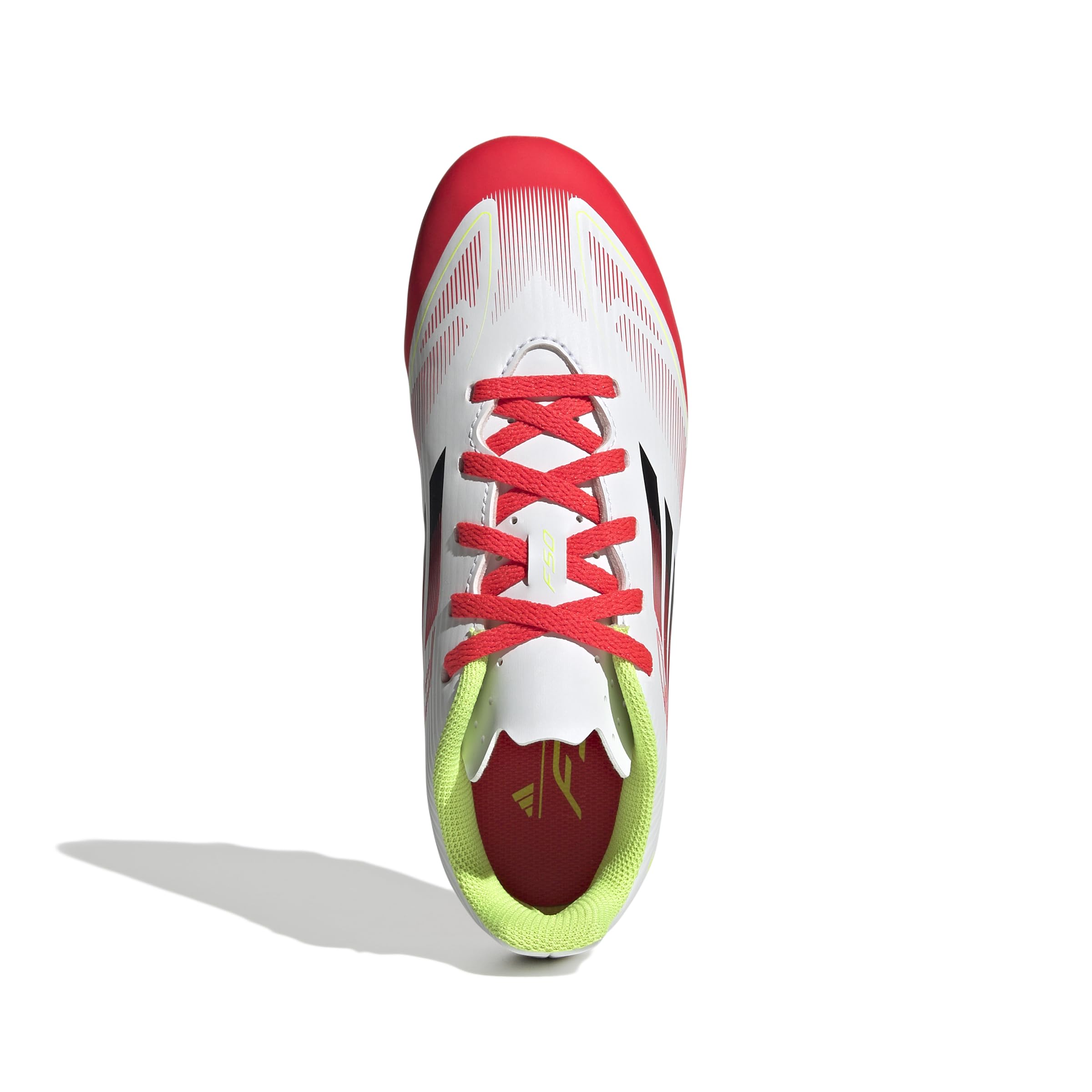 adidas Uniseks - dzieci F50 CLUB Football boots FG/MG Kids, Cloud White/Core Black/Solar Yellow, 31 EU