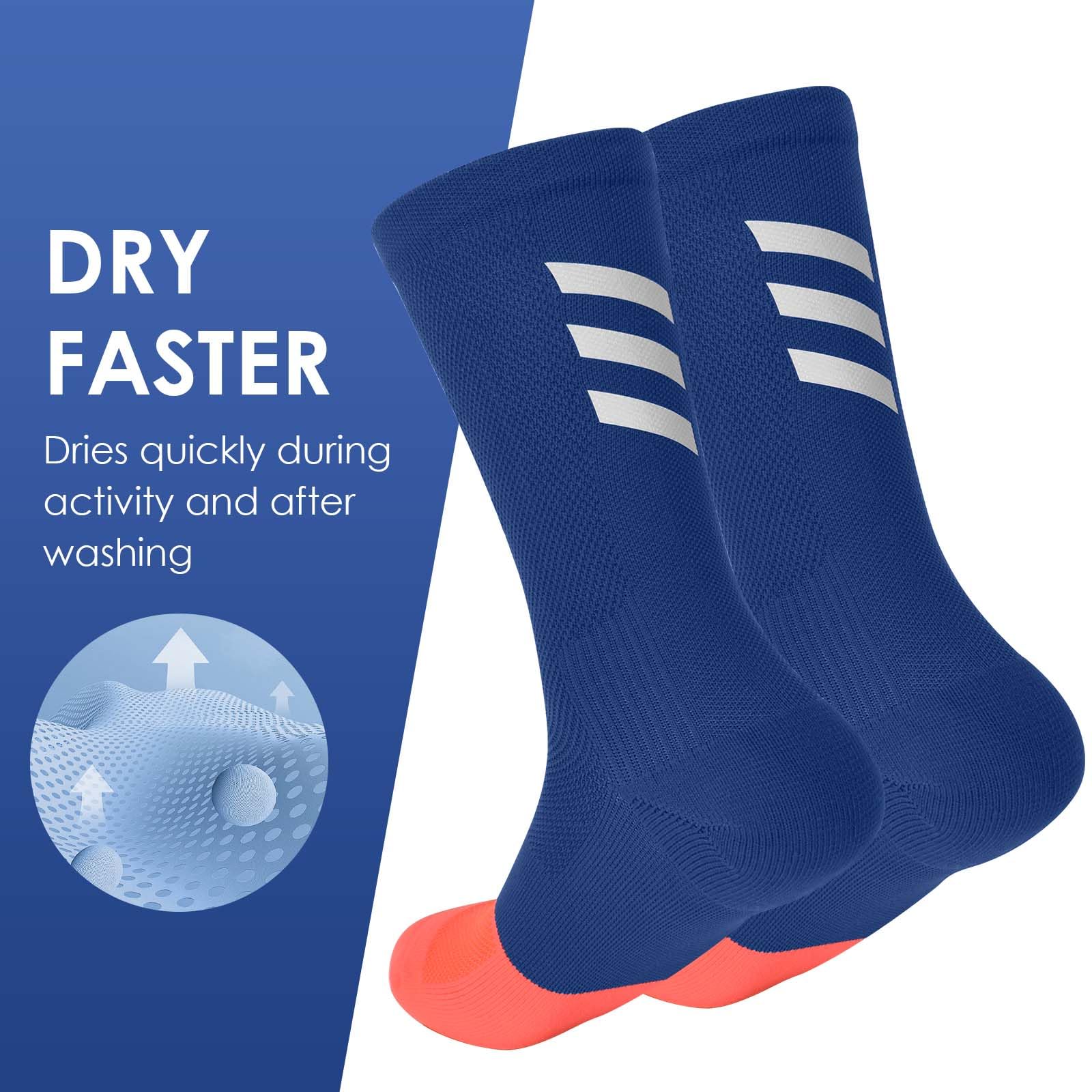 Chaussettes de Compression pour Hommes 40-44, Chaussettes Cyclisme Respirantes, Chaussettes Techniques Sport Longues Sans Coutures