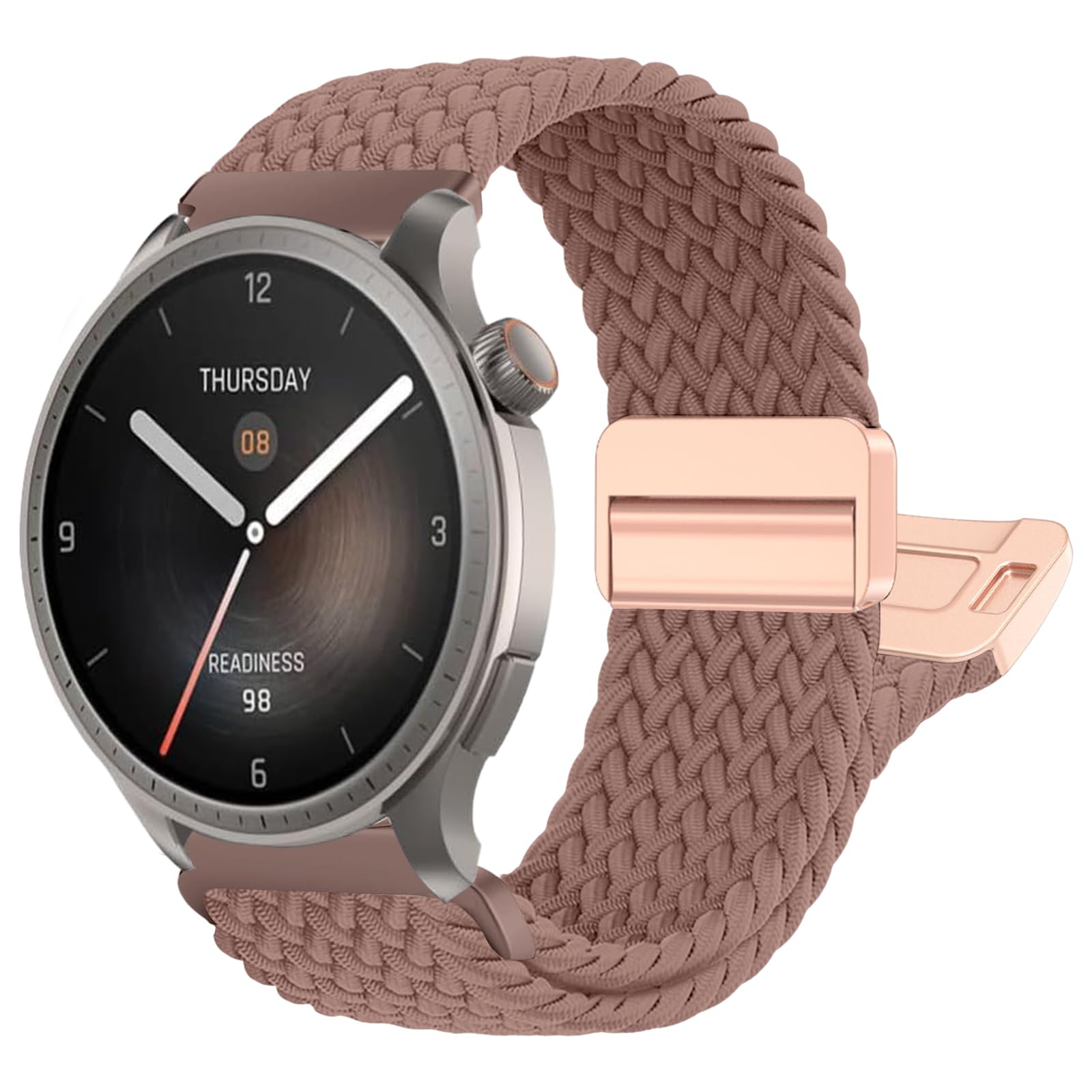 chinbersky Geflochten Armband Kompatibel mit Amazfit GTR mini/GTS 4 Mini/GTS 4/GTS 3/GTS 2 Mini/GTS 2e/GTS 2/GTS/GTR 47mm/GTR 2 3 4, 20mm 22mm Magnet Verschluss Stoff Nylon Band für Amazfit Armband