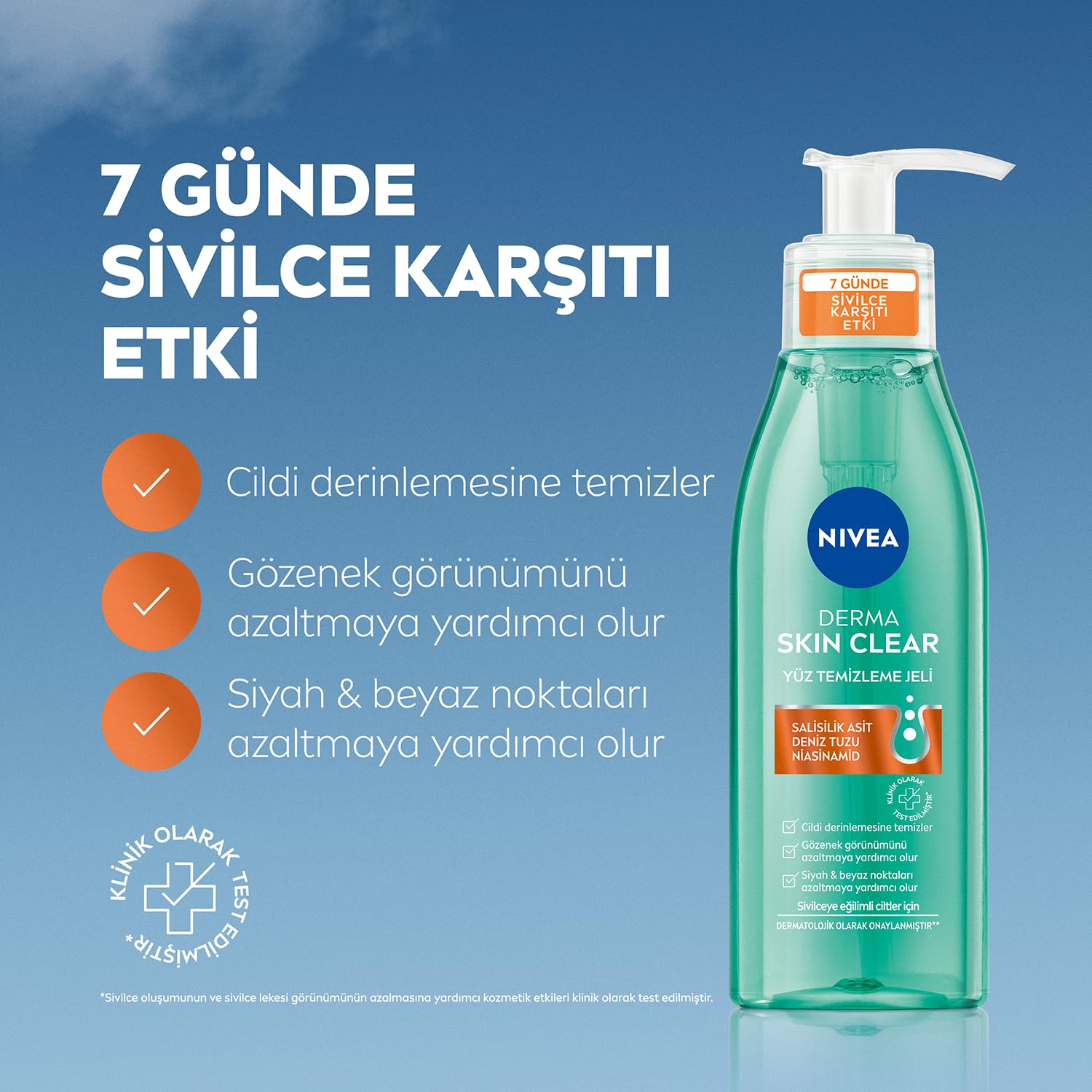 NIVEA Derma Skin Clear Sivilce Karşıtı Yüz Temizleme Jeli 150 ml ve NIVEA Luminous630 Sivilce Lekesi Karşıtı Serum 30 ml