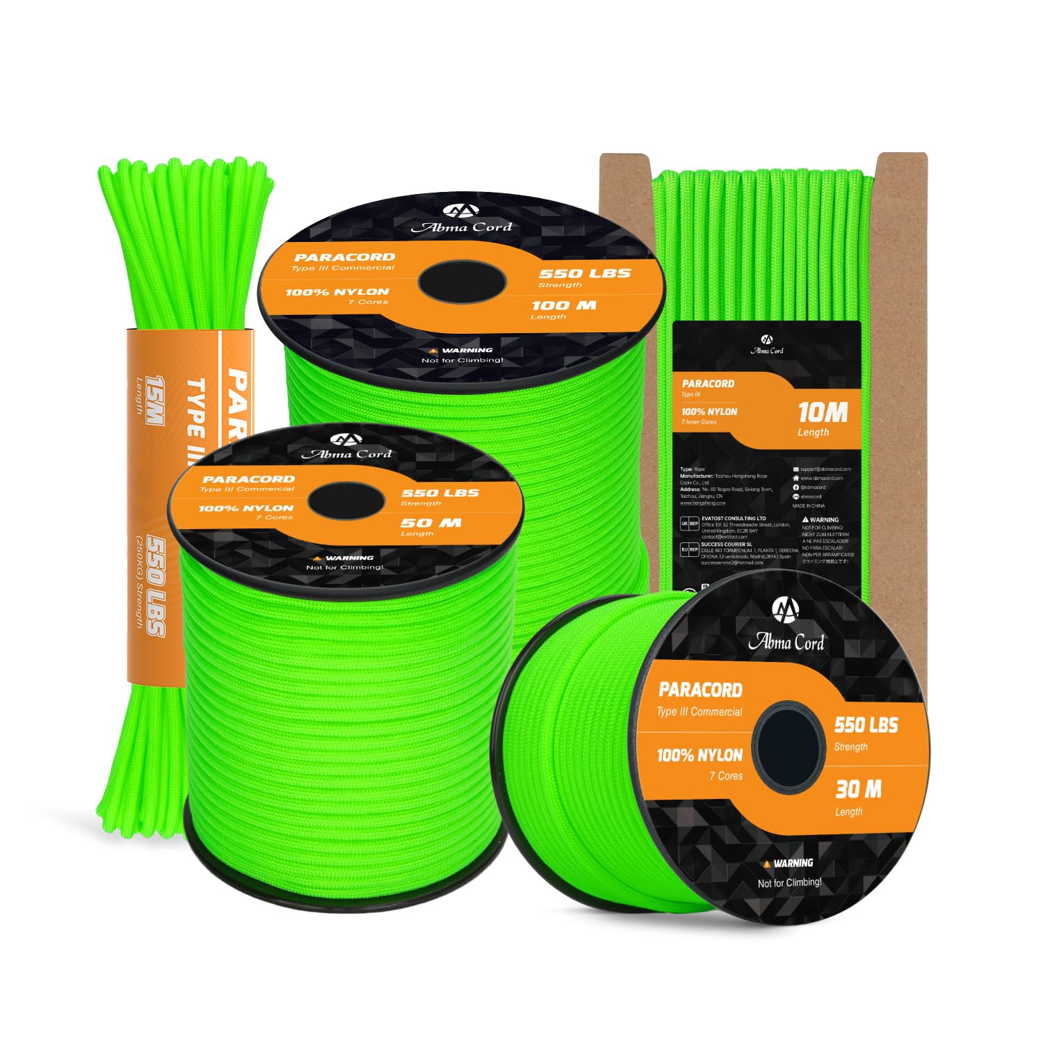 Abma Cord Paracord 550 4mm 10m Nylon Rope Type III 7 Strands Cord โ image 1
